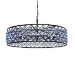 Zig Zag Hoop Large Pendant Lighting 110cm Blue & Matt Black (Uk) 110x110x47cm RRP £ 5364