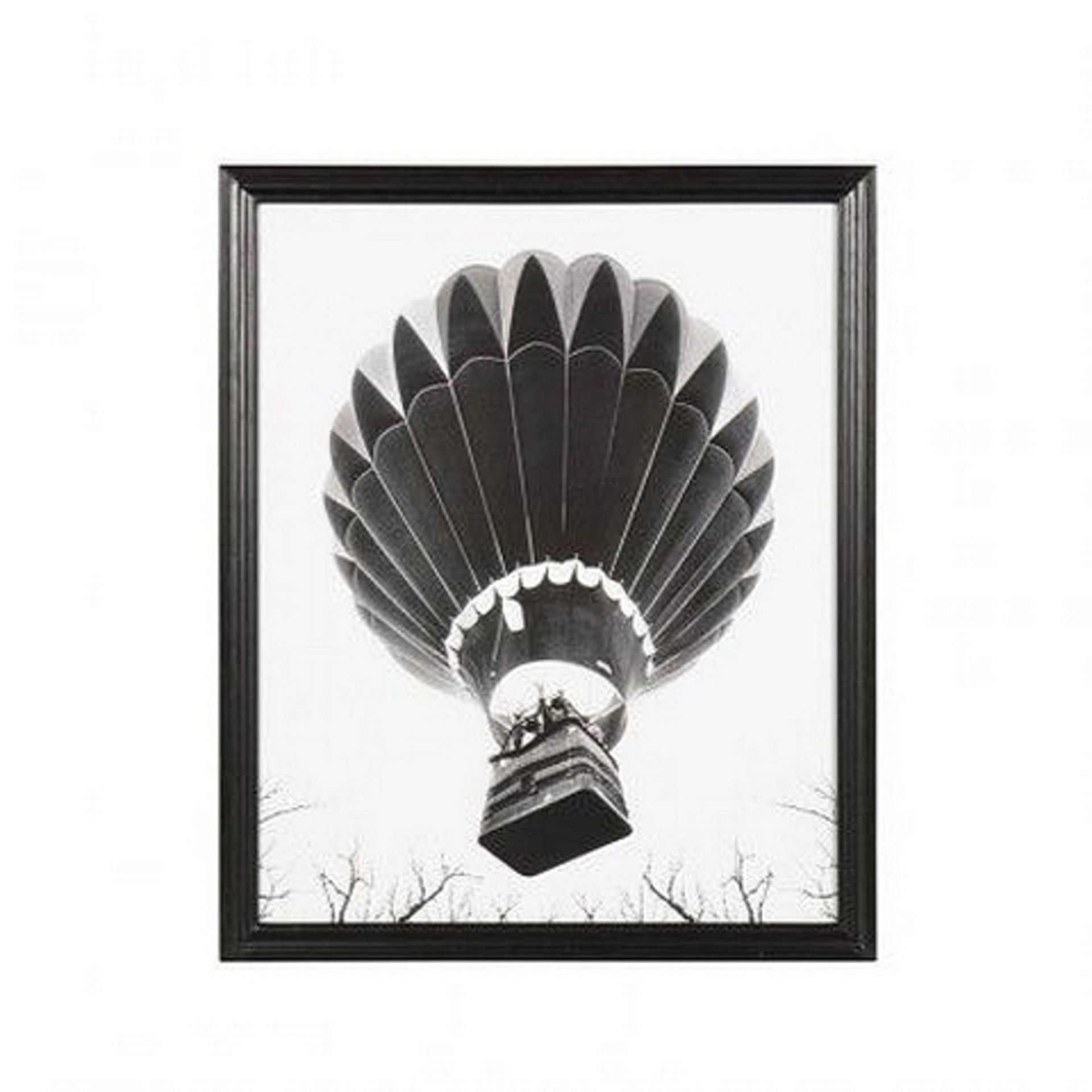 Vintage Moleskin Hot Air Balloon Art - Artwork (100x82) Black Wood