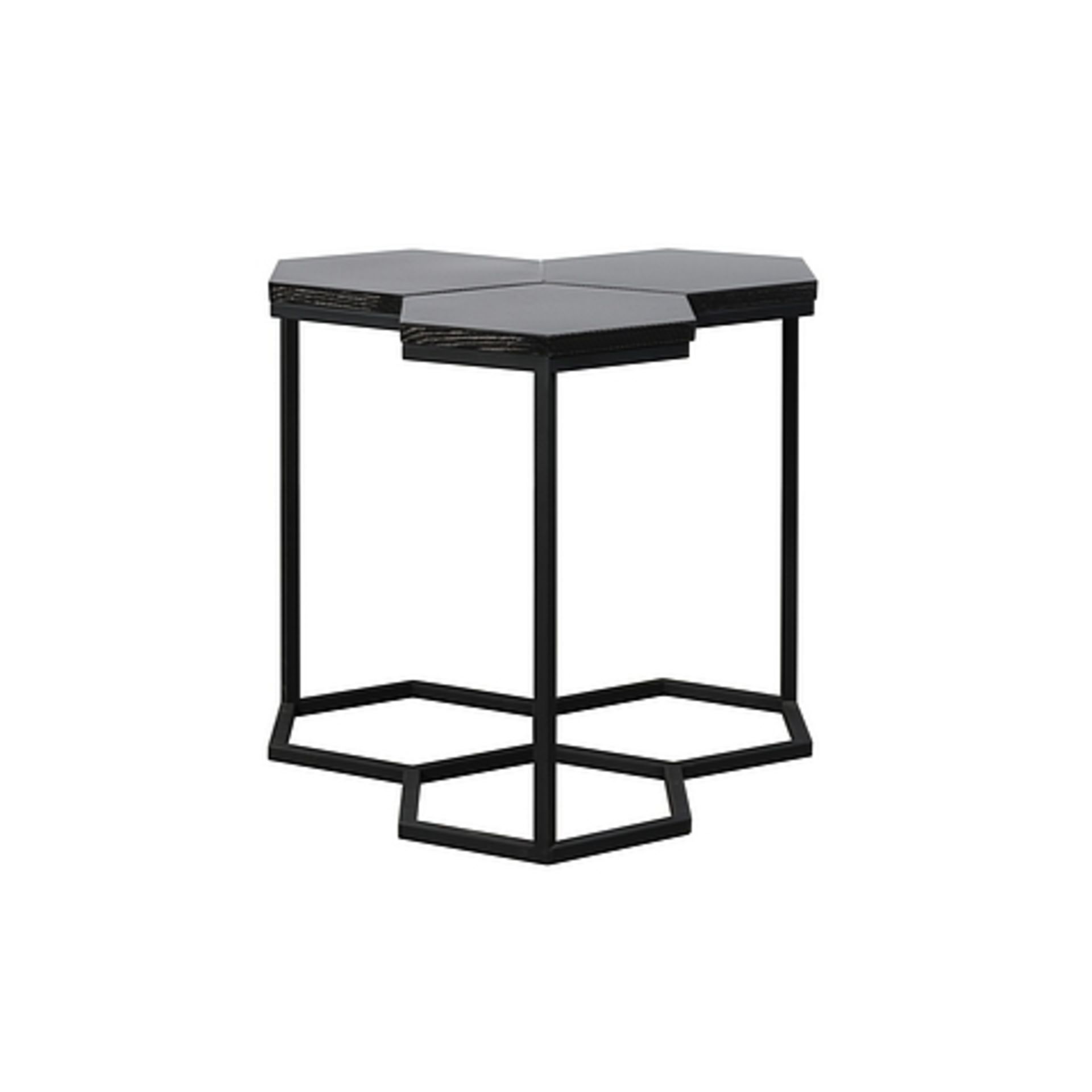 Molecule Side Table 50cm Carbon Fiber & Matt Black