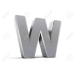 Letter W Aero handcrafted in a slightly distressed aluminium finish
