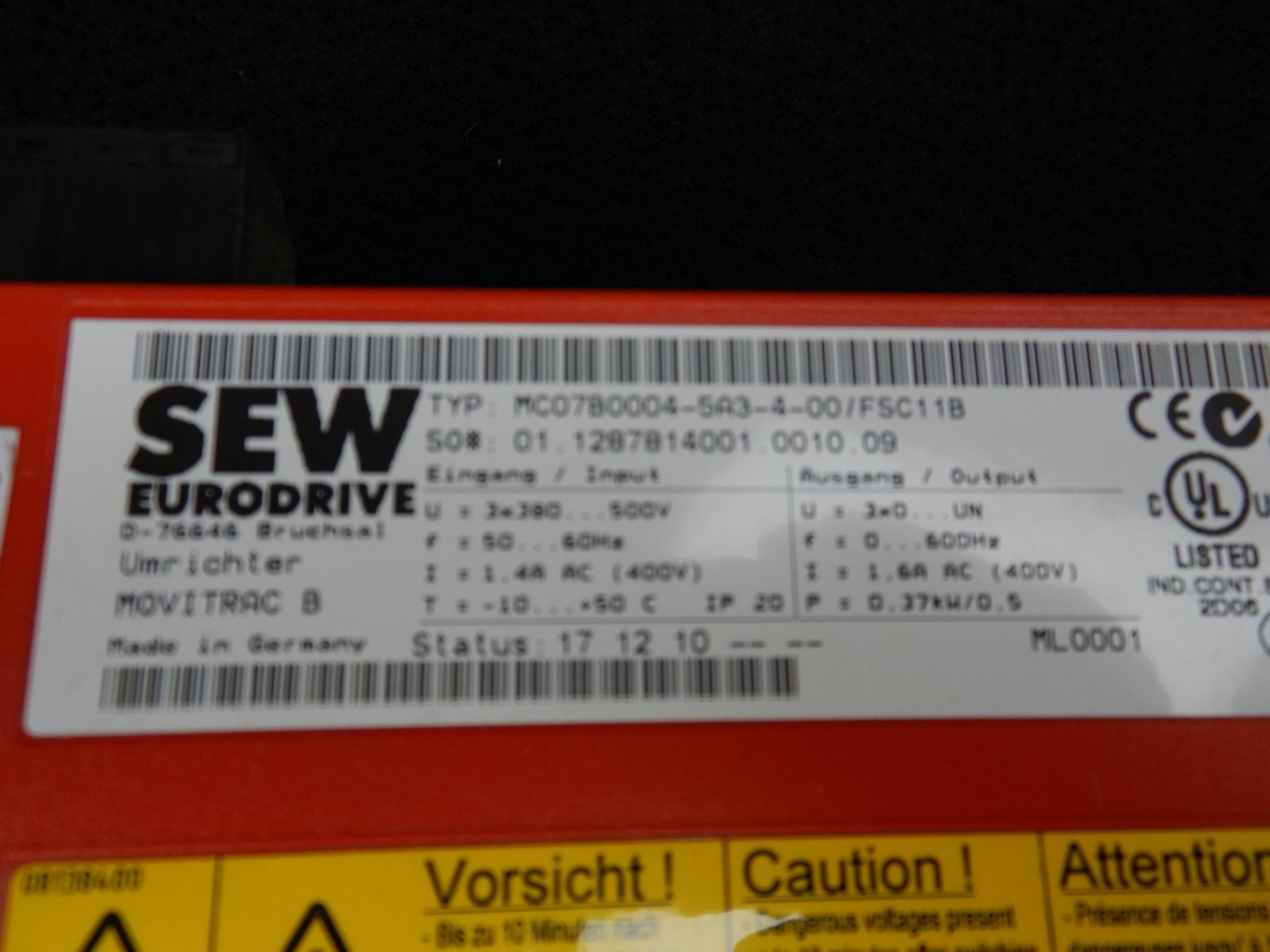 LOT OF SEW EURODRIVE MC0780004-5A3-00/FSC11B (3) - Image 2 of 2