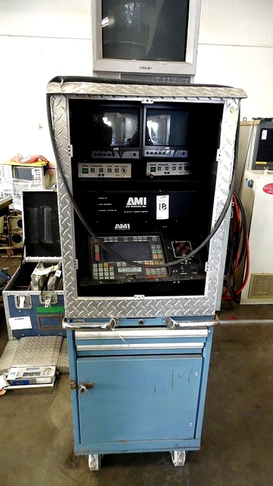 AMI ARC MACHINE MONITOR SYSTEM w/ LISTA CABINET