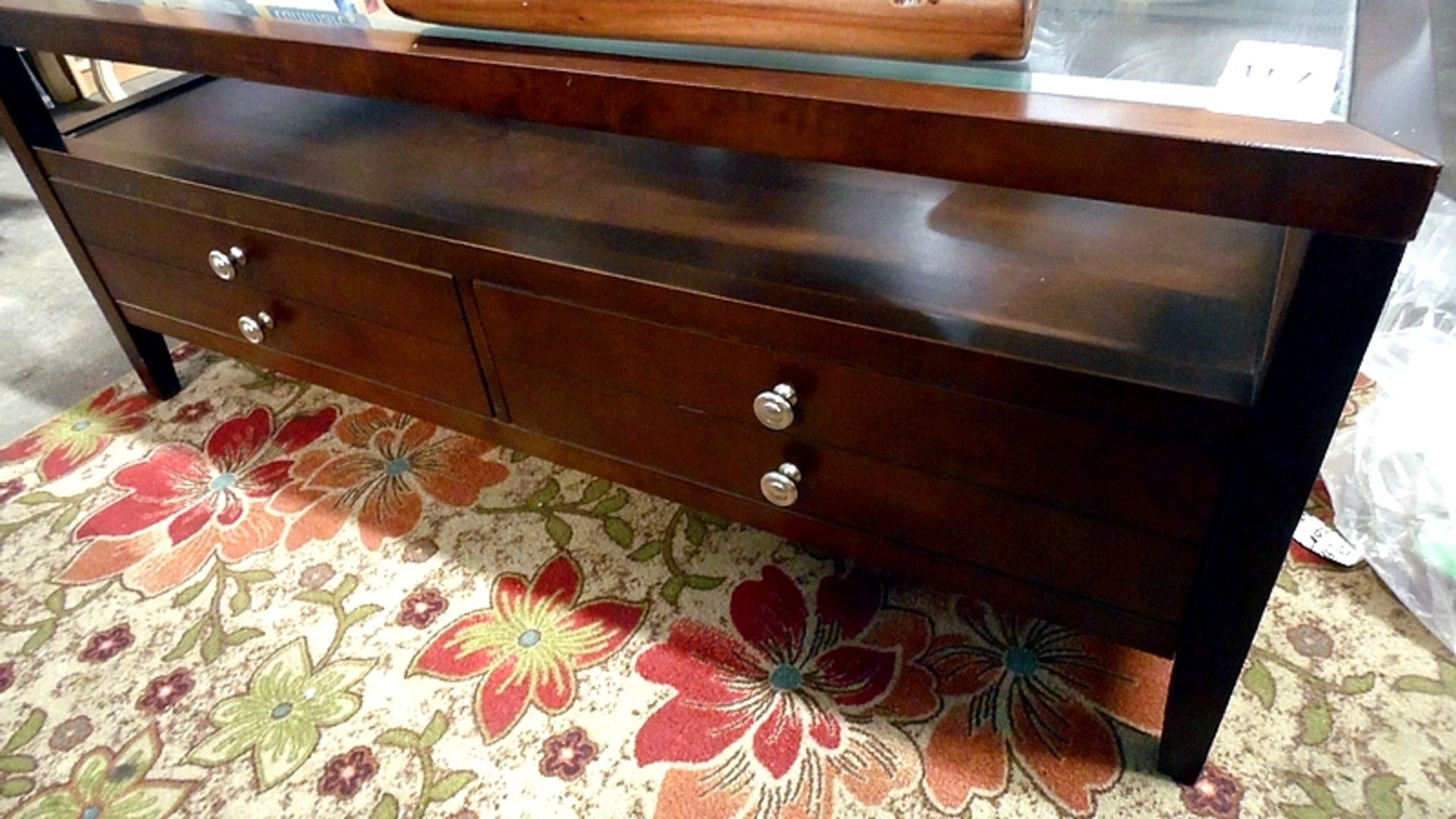 WOOD & GLASS COFFEE TABLE