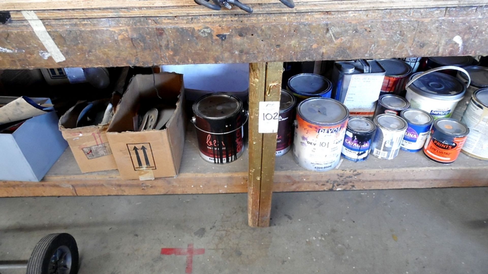 WOOD TABLE ON WHEELS