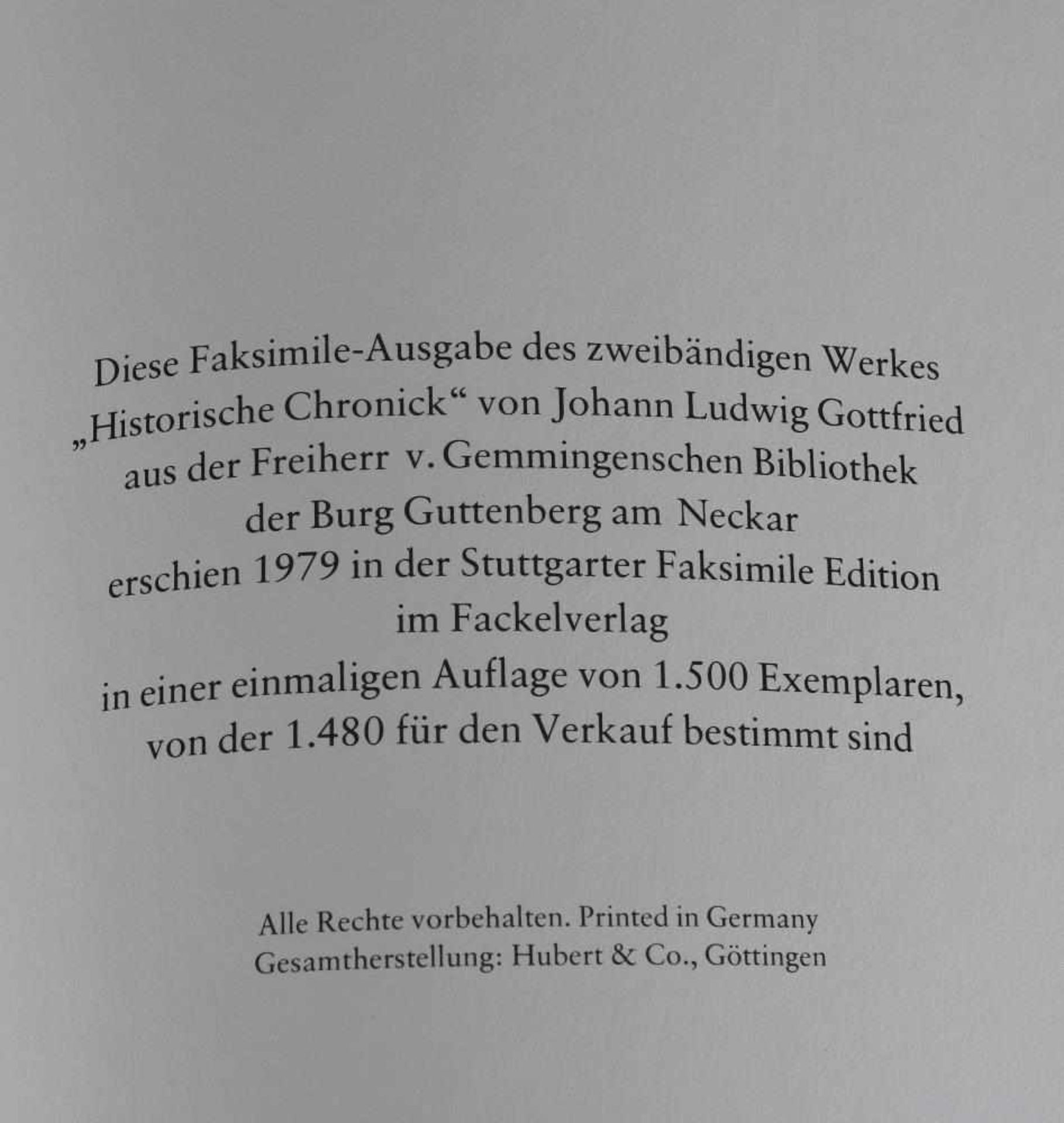 Johann Ludwig Gottfried Historische Chronick, Oder Beschreibung Der Merckwürdigsten Geschichte, So - Bild 8 aus 8