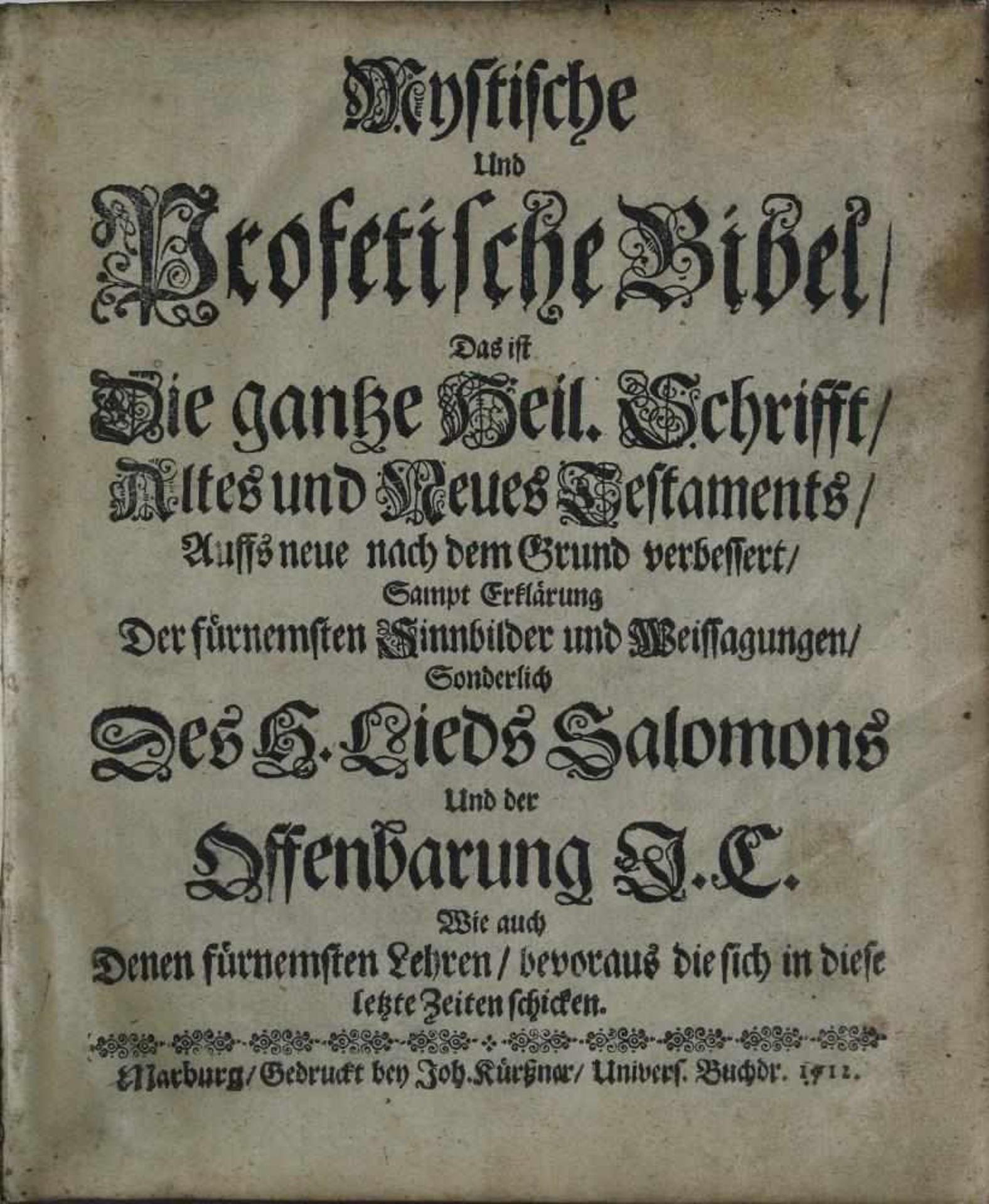 Mystische und Profetische Bibel Das ist die ganze Heil. Schrift Alten und Neuen Testaments auffs - Bild 2 aus 3