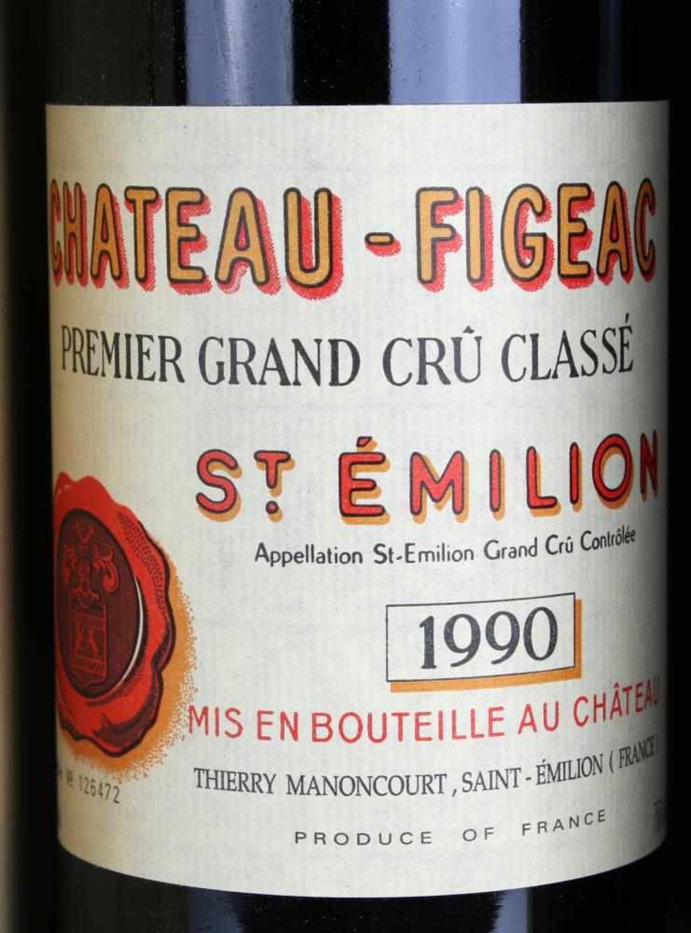 6 Flaschen Chateau Figeac 1990 In der originalen Holzkiste. Premier Grand Crú classé. St. Emilion, - Bild 2 aus 3