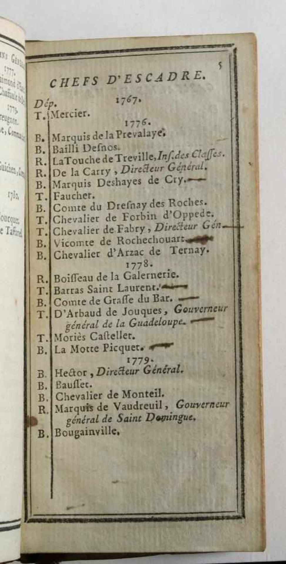 Etat de la Marine. Année 1781 a Paris. Originaler Lederband mit Goldprägungen. 114 Seiten. - Bild 2 aus 3