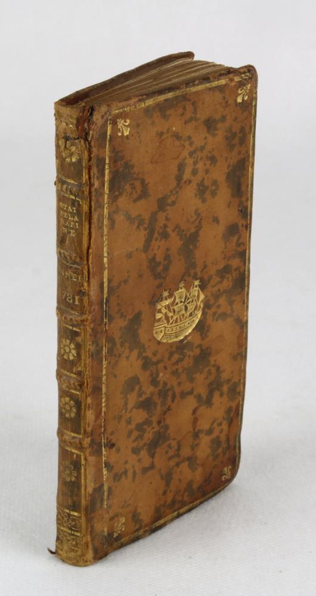Etat de la Marine. Année 1781 a Paris. Originaler Lederband mit Goldprägungen. 114 Seiten. - Bild 3 aus 3
