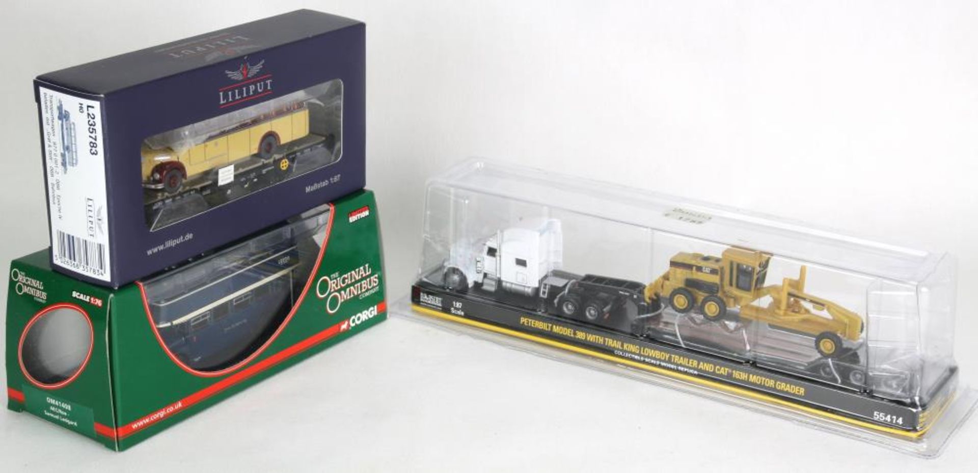 Güterwagen H0. Liliput 235783 und ein LKW Norscot sowie ein Corgi Omnibus in 1:72 jeweils in OVP.