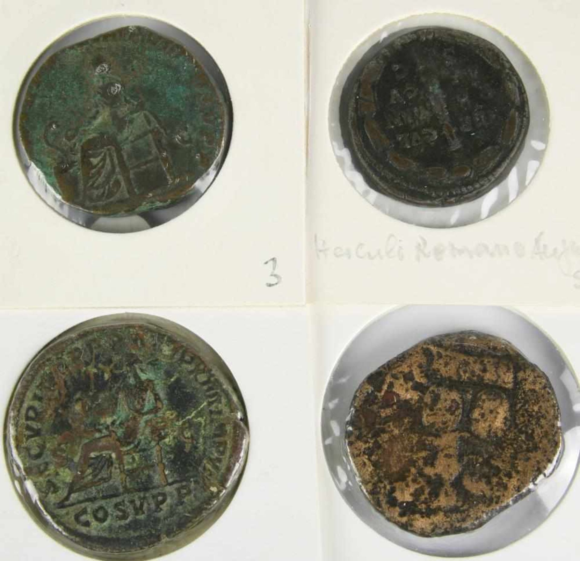 Drei Sesterze und ein As. Römische Kaiserzeit, Commodus um 166 – 192 n. Chr. Geblistert. Für - Bild 2 aus 2