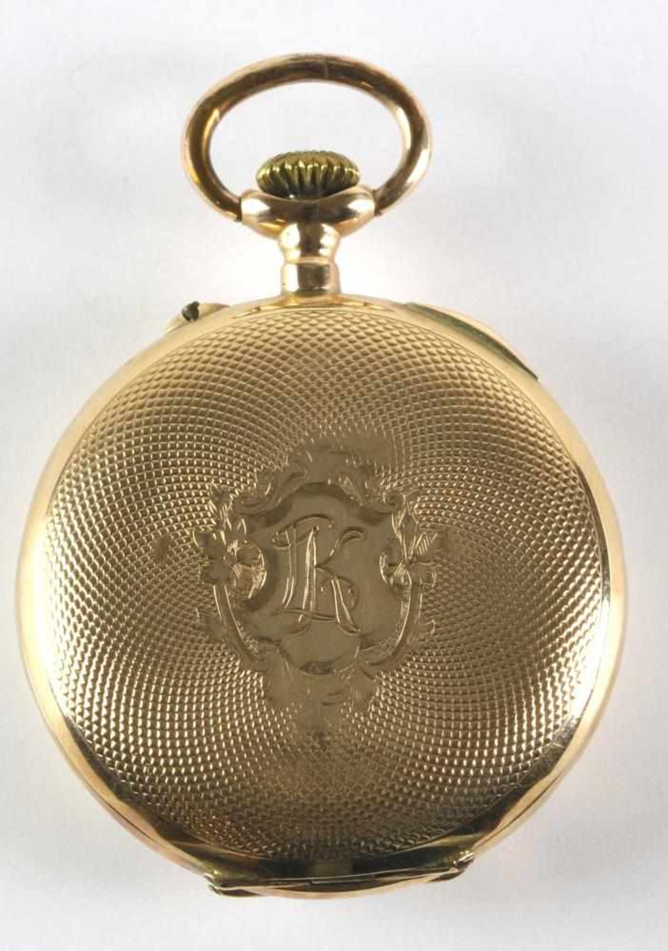 Taschenuhr. Um 1900. Kronaufzugwerk mit Ankergang und Zylinderhemmung, Minutenverstellung mittels - Bild 2 aus 2