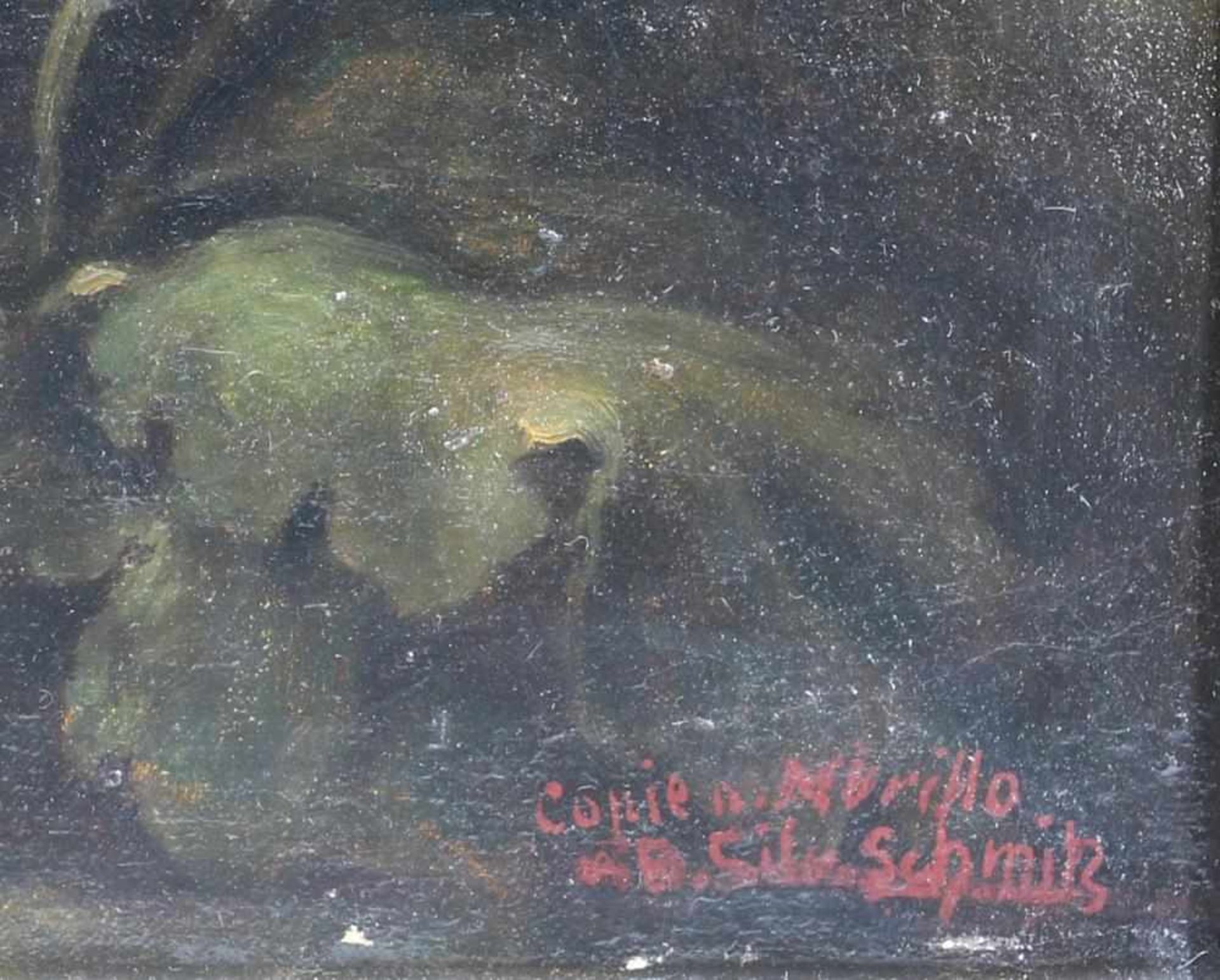 Murillo, Esteban Bartolomé nach. Qualitätsvolle Kopie von B.S. Schmitz um 1900. Kuchenesser. Öl - Bild 3 aus 4