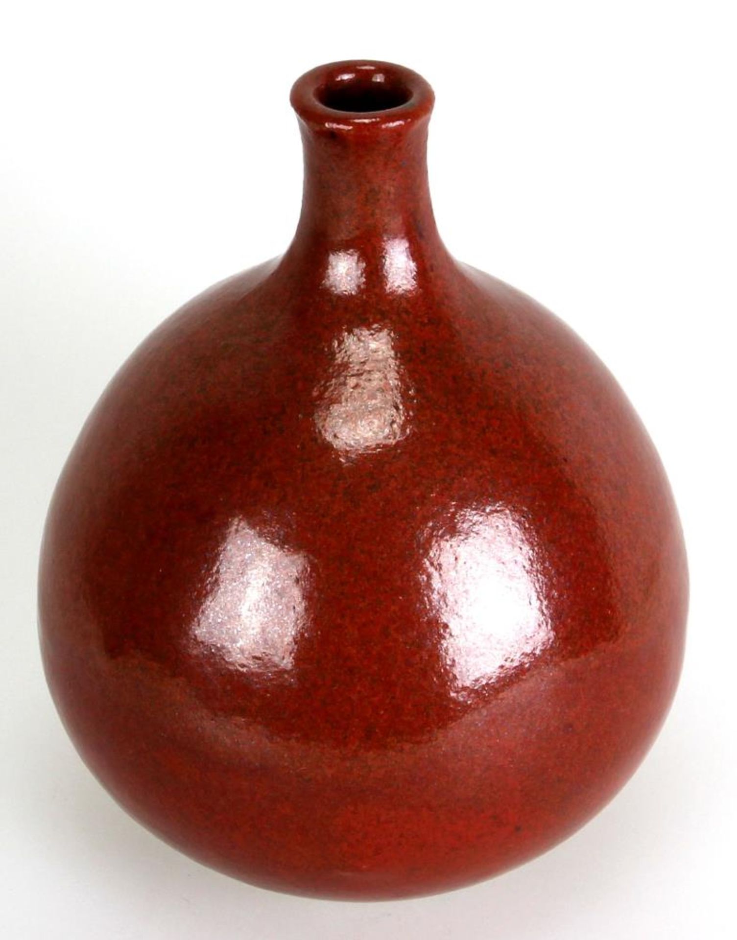 Horst Kerstan 1941 Frankfurt – 2005 Kandern. Vase in Apfelform. Heller Scherben mit rötlich/ - Bild 2 aus 3