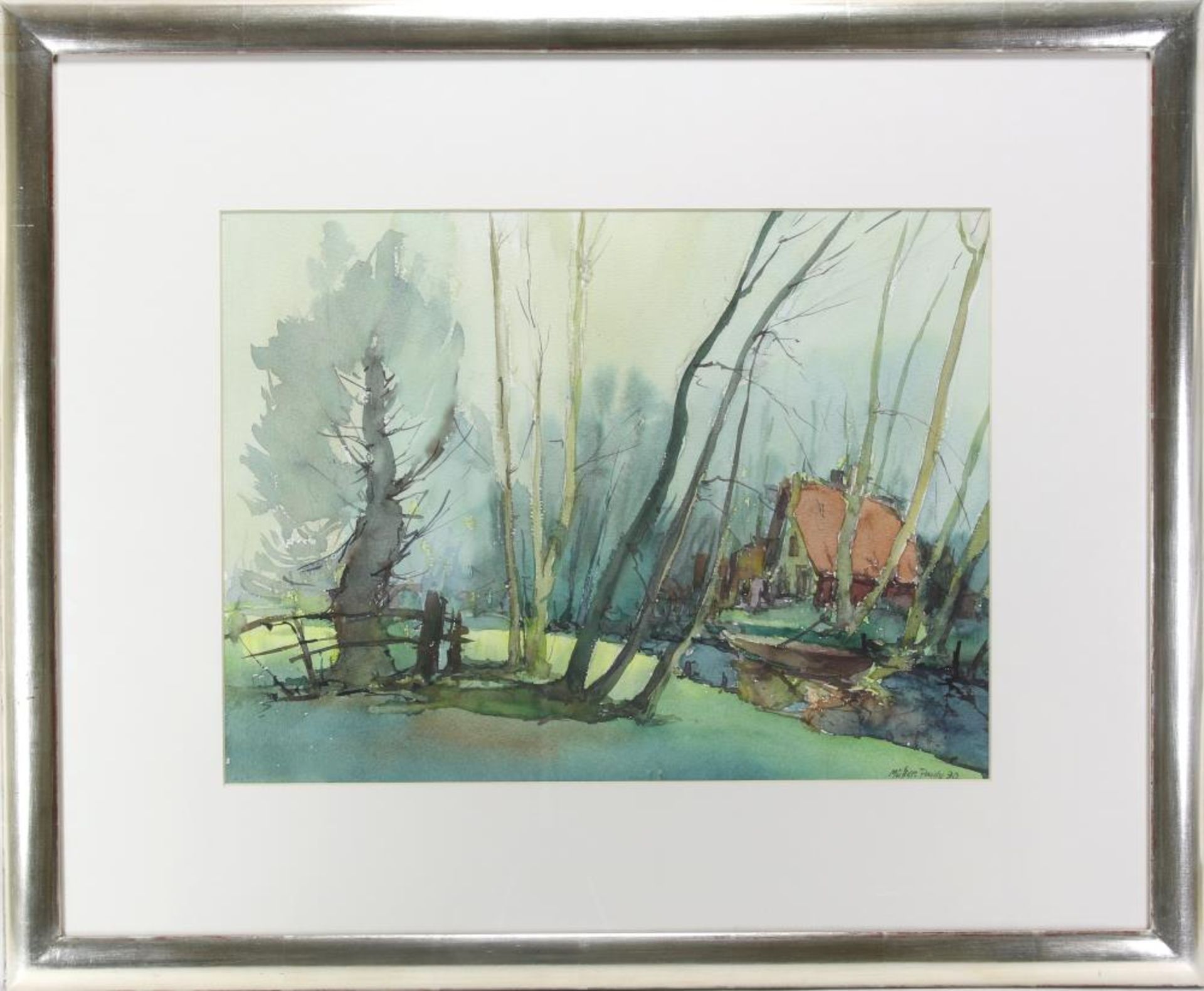 Müller-Pauly, Josef 1917-1994. Ohne Titel. Aquarell. Unten rechts signiert und datiert (19)90. Größe - Bild 2 aus 3