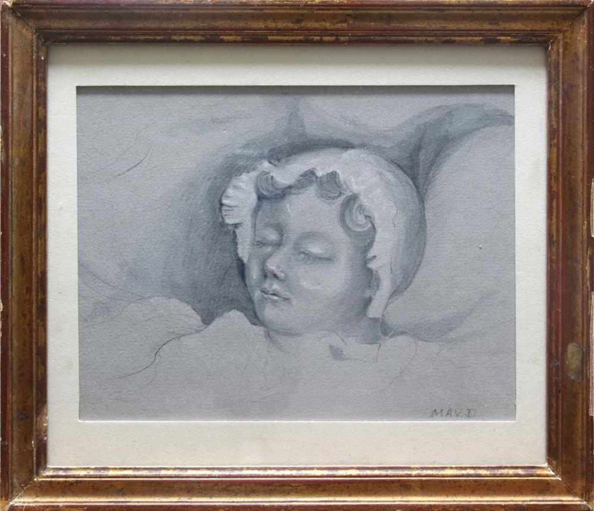Denis, Maurice 1870-1943 attr. Schlafendes Mädchen. Bleistift teils gehöht. Unten rechts - Bild 2 aus 3