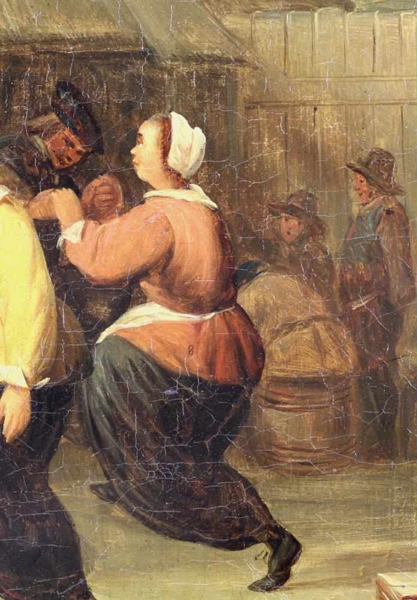 Teniers, David II 1610-1690 Nachfolger. Oder Umkreis. Typisch flämisches Tanzvergnügen vor der - Bild 10 aus 12