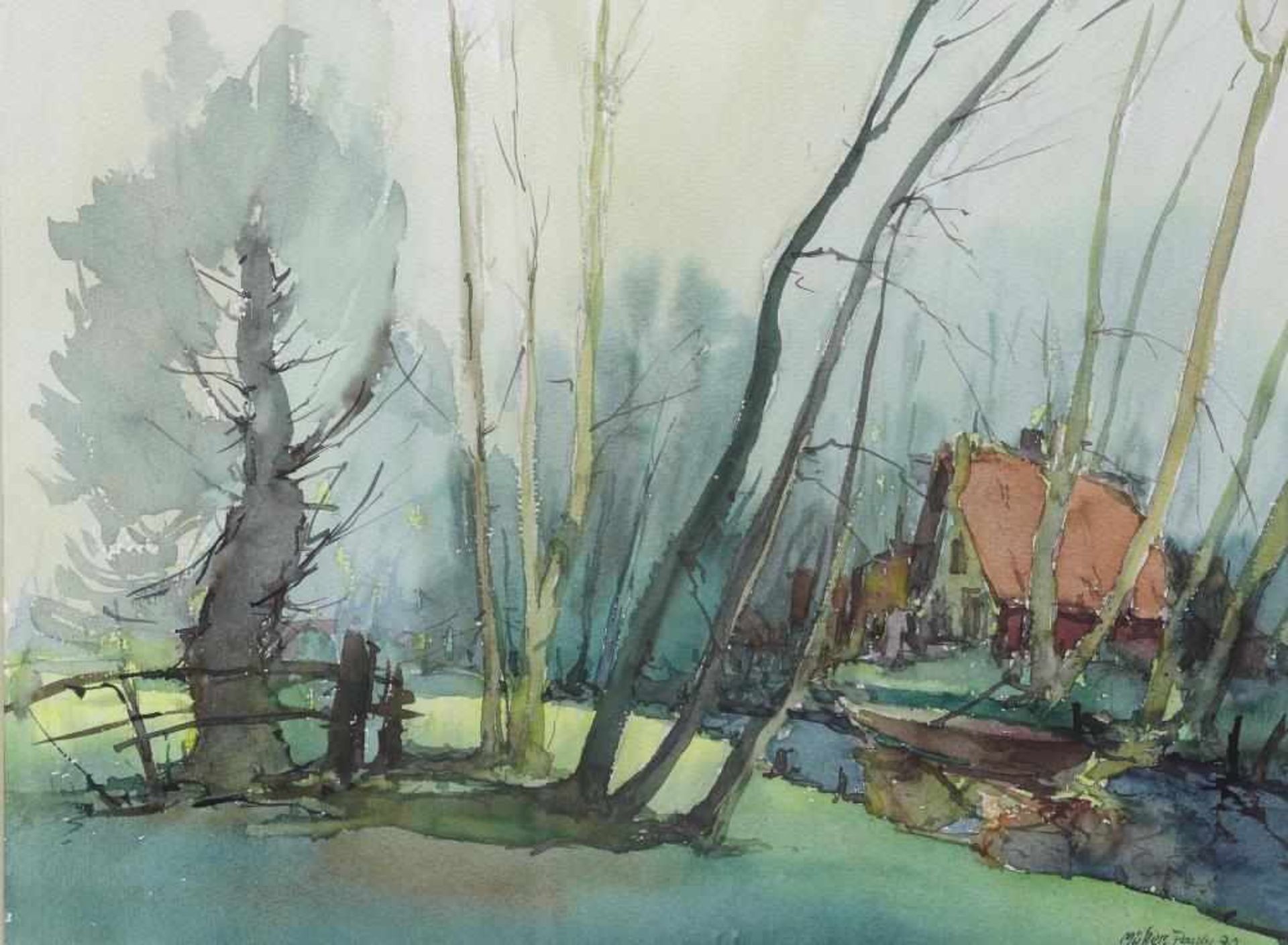 Müller-Pauly, Josef 1917-1994. Ohne Titel. Aquarell. Unten rechts signiert und datiert (19)90. Größe