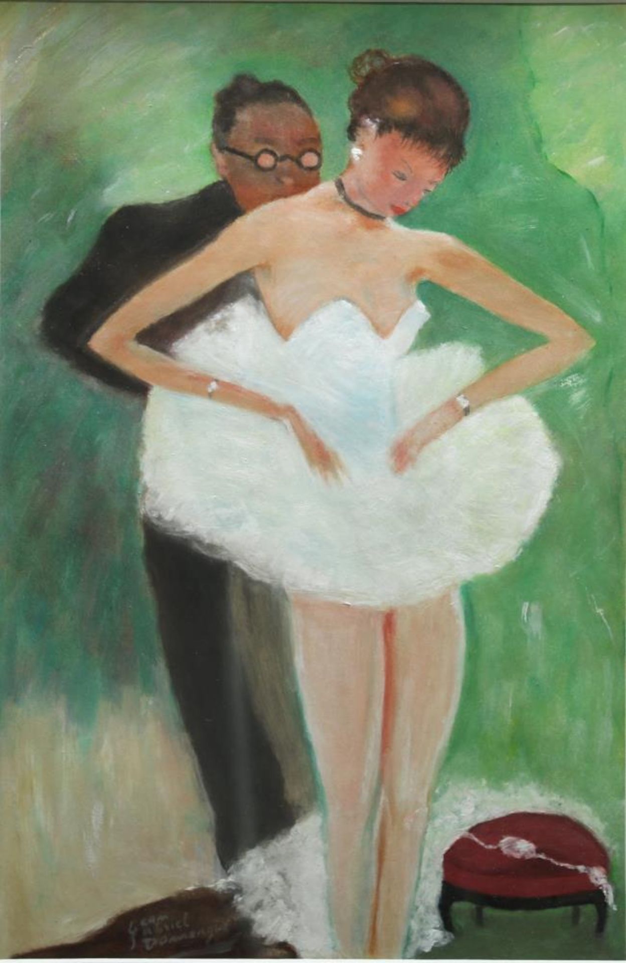 Domergue, Jean Gabriel 1889-1962 attr. La Debutante. Gouache. Unten links bezeichnet. Größe ca. 36 x