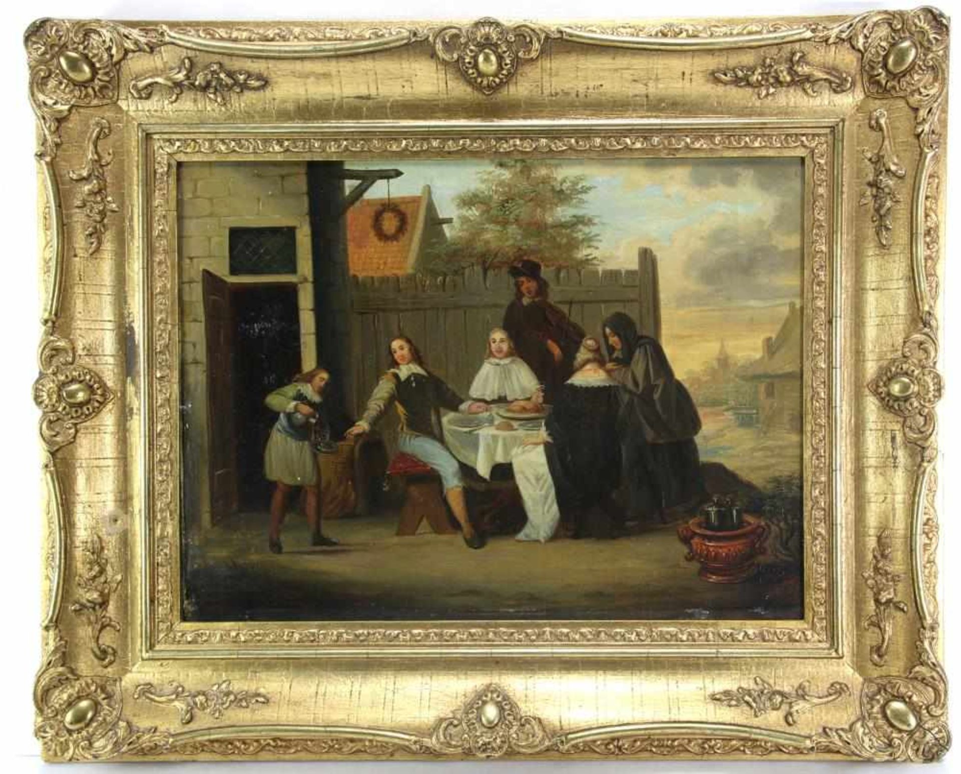 Teniers, David II 1610-1690 Nachfolger. Oder Umkreis. Typisch flämische Genreszene vor der - Bild 9 aus 9