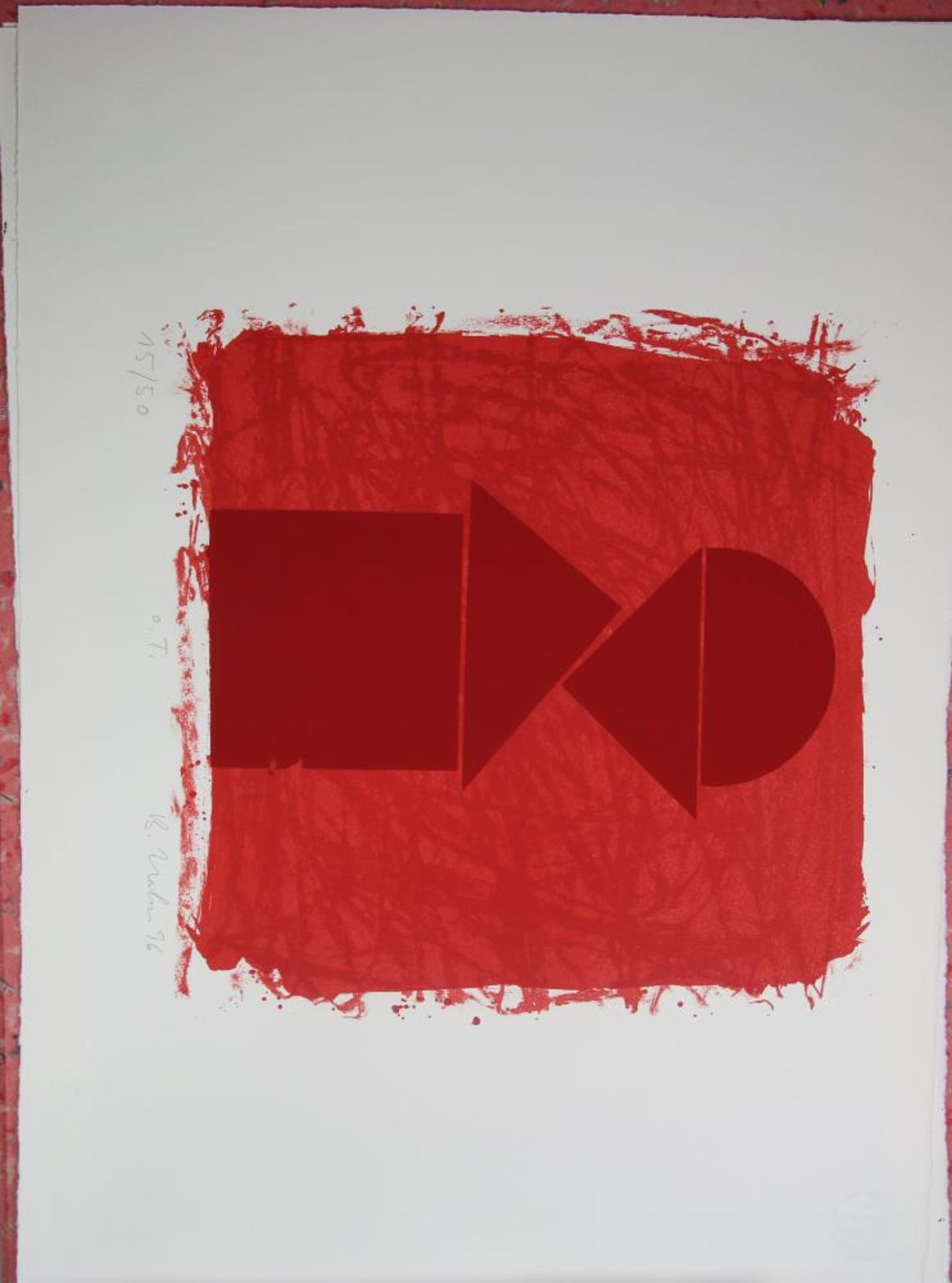 Die Farbe Rot. Acht Graphiken in originaler Mappe von Gerhard W. Feuchter, Harald Fuchs, Klaus - Image 10 of 11