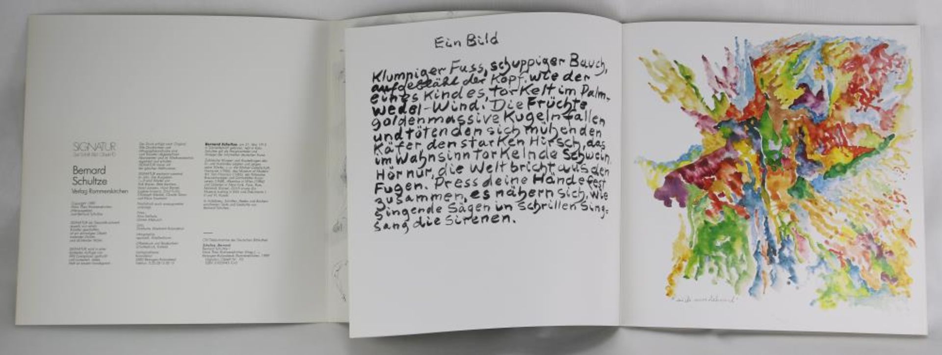 Schultze, Bernard 1915-2005. Signatur. Zeit, Schrift, Bild Objekt 10. Blockbuch in Acrylschuber. Ca. - Bild 2 aus 3