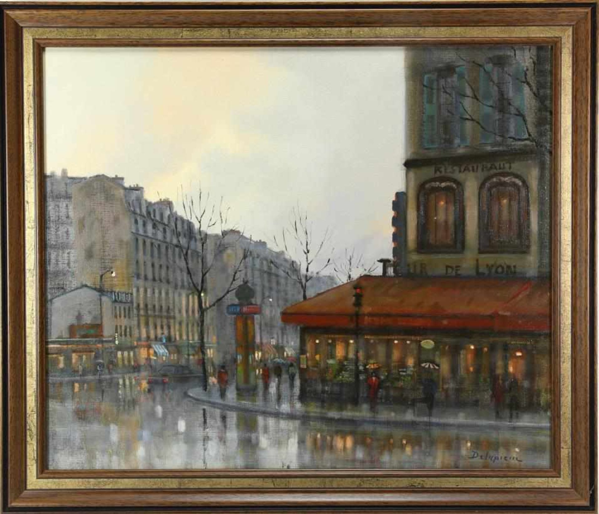 Delapierre, Roger * 1935 Genf. Blick auf das Restaurant Gare de Lyon in Paris. Öl auf Leinwand. - Bild 2 aus 3