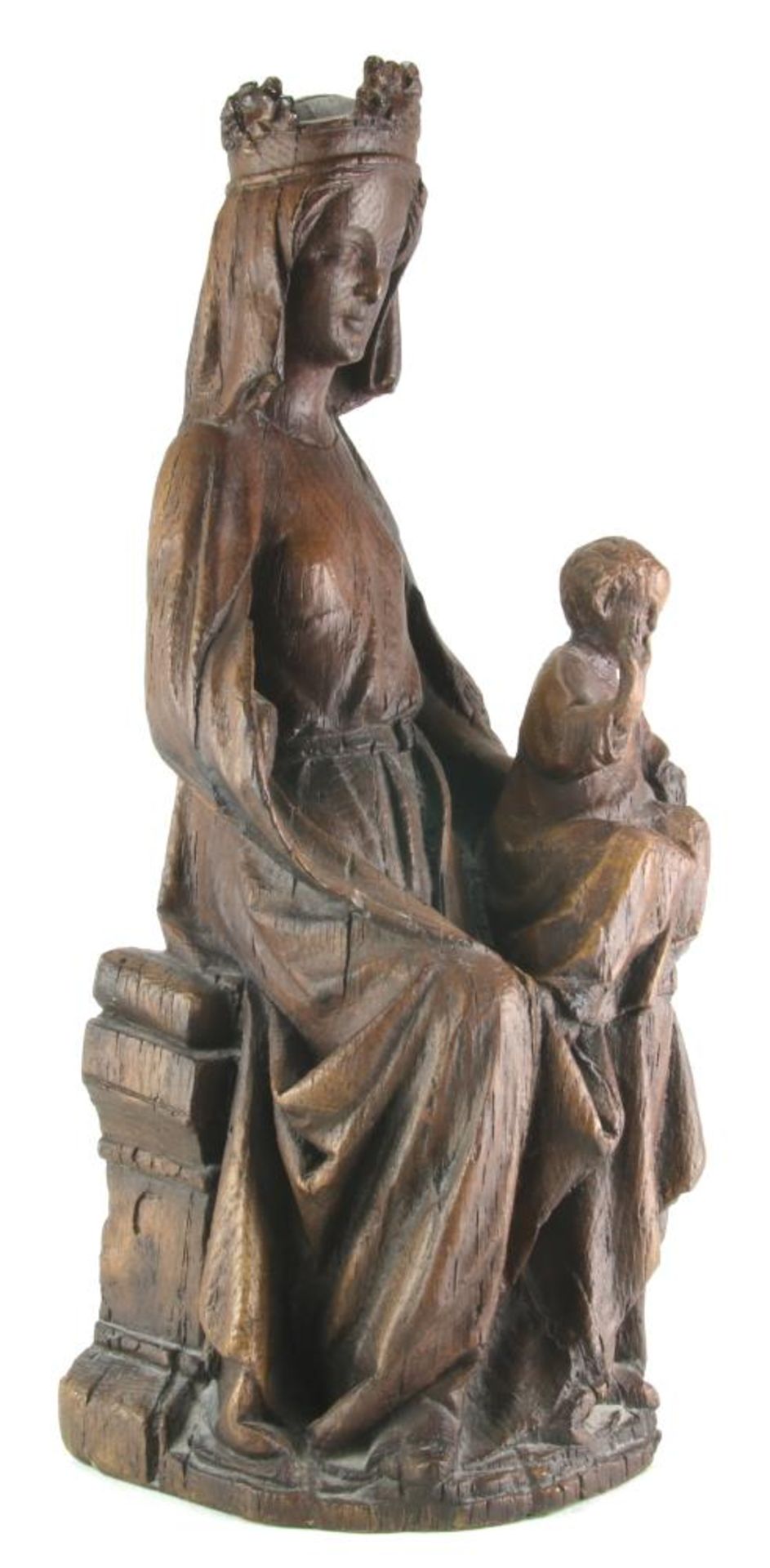 Maria mit Kind. Große Statuette nach dem Original im Musée Vivene in Compiegne. Ars mundi - - Bild 2 aus 5