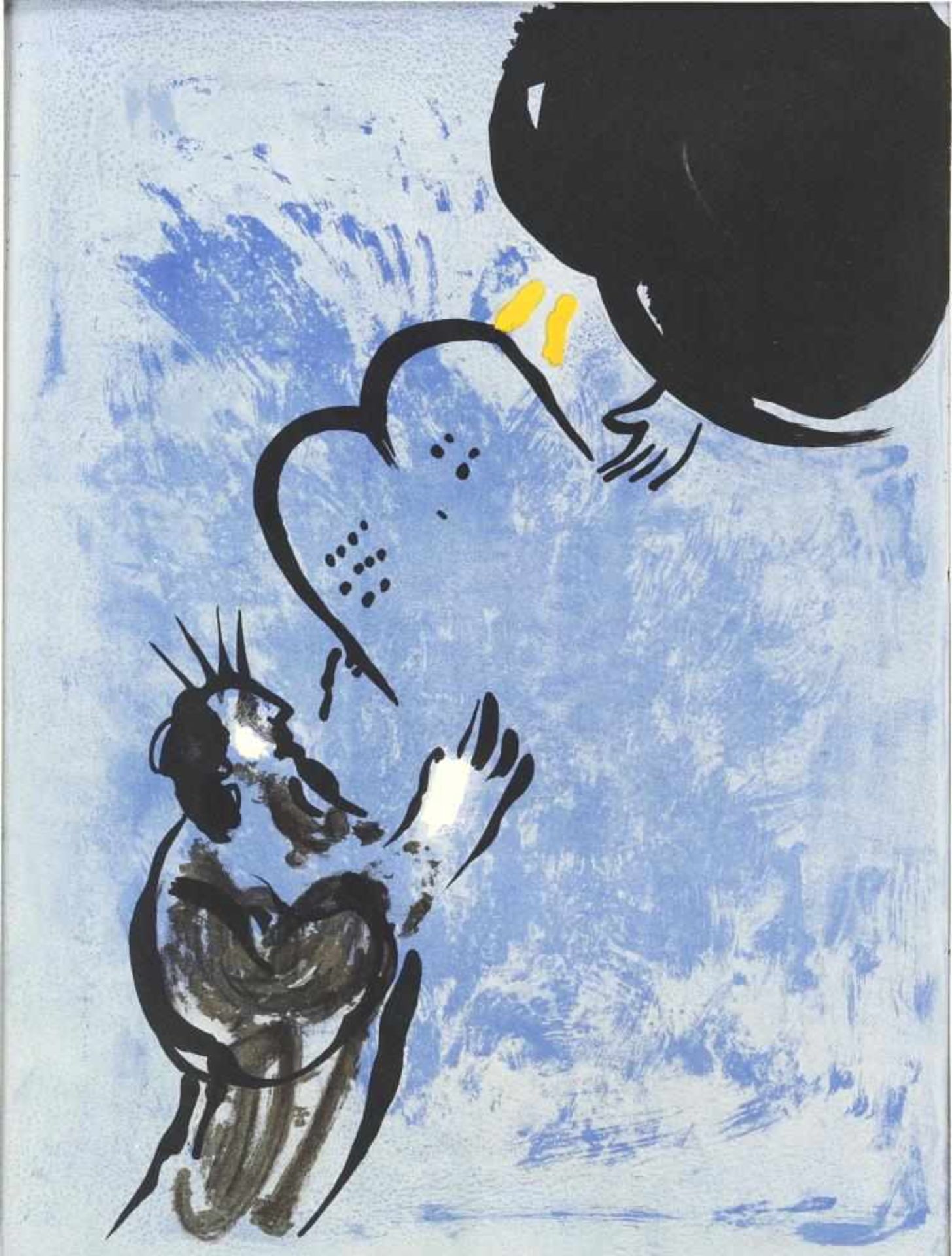 Chagall, Marc. 1887 Witebsk – 1960 St. Paul de Vence. Moses empfängt die Gesetzestafeln.