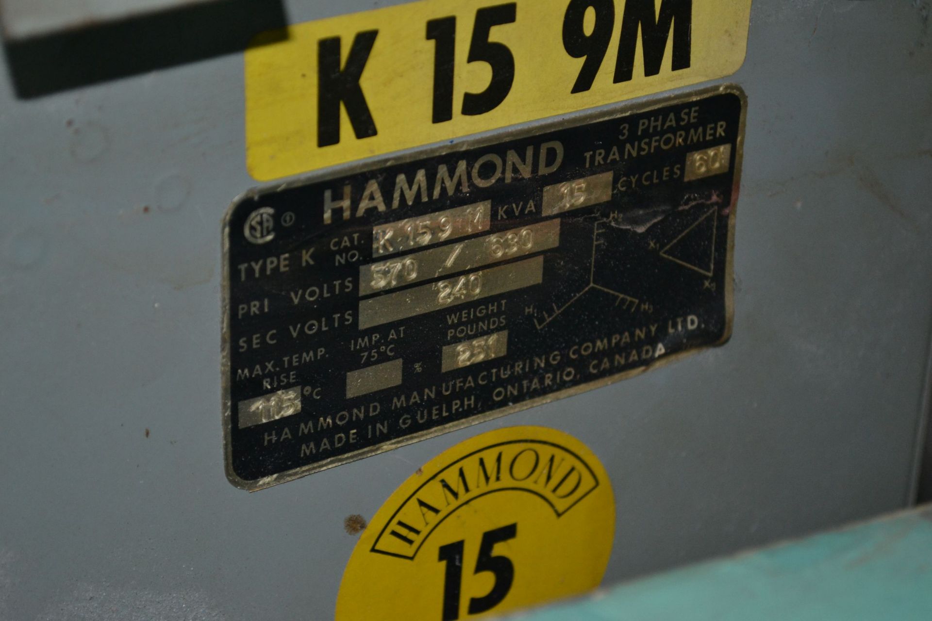 Hammond 15KVA Transformer & Switch Boxes - Image 3 of 5