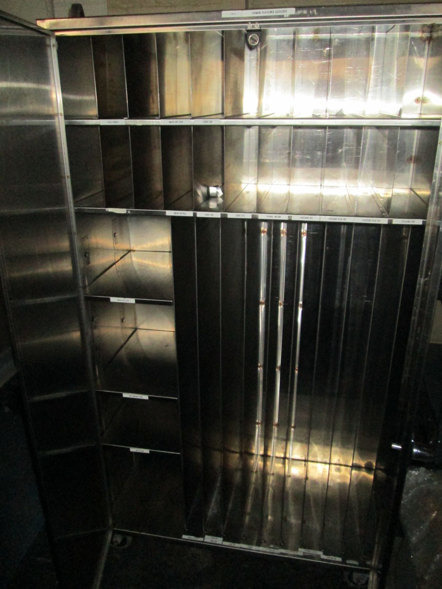 Stainless Steel Storage Cabinet with internal divisions, Mobile/Rollaway design - Image 2 of 4