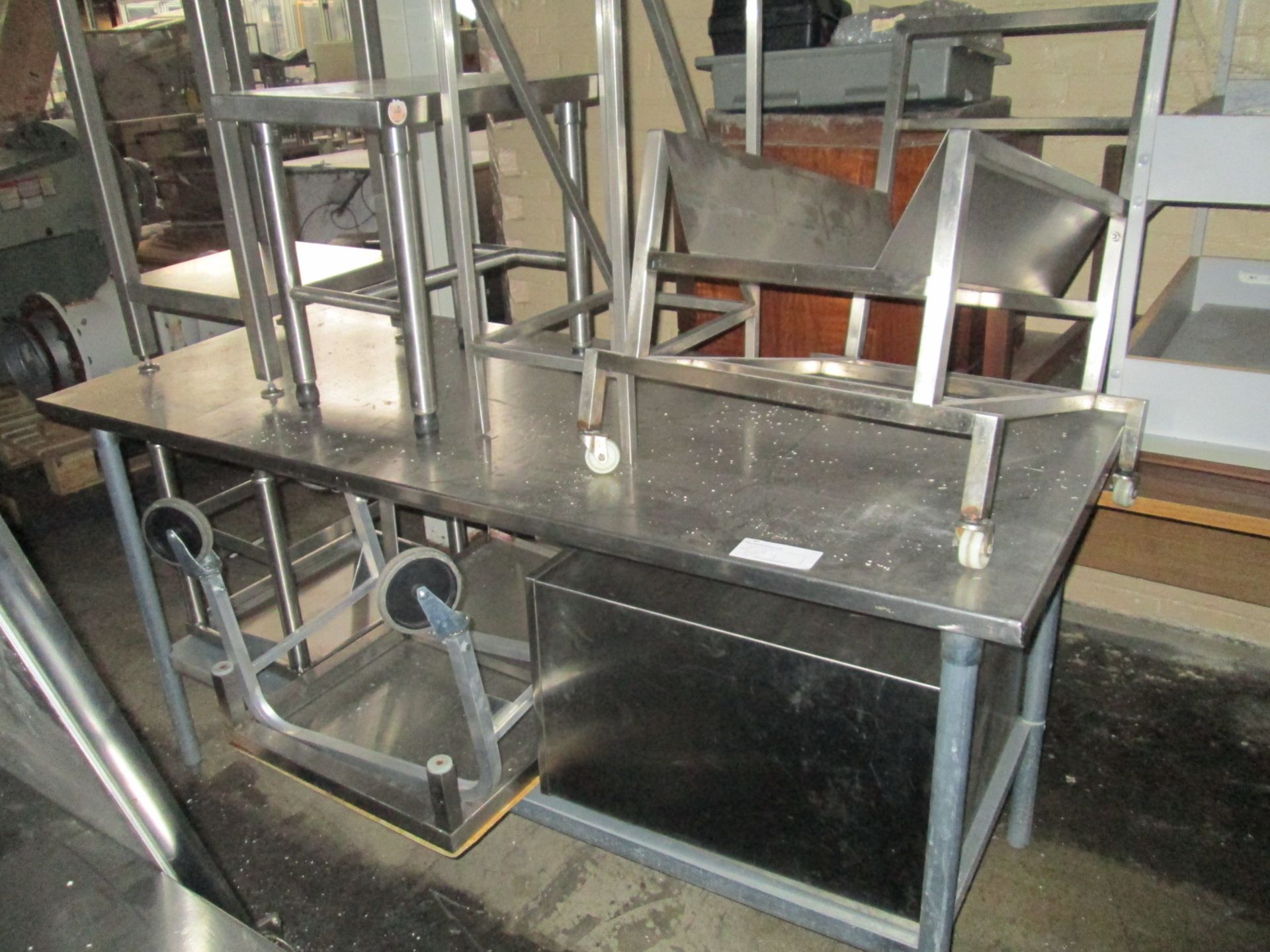 Lot of Assorted Stainless Steel Tables, Stands and Carts