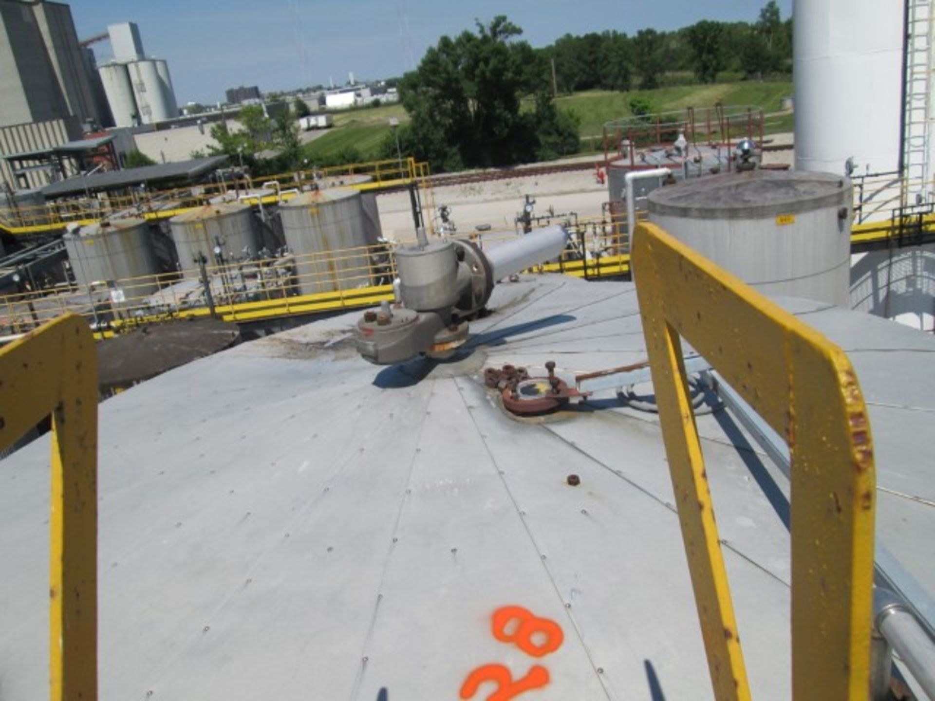 24500 gal O'Conner storage tank, carbon steel construction, 12' diameter x 29' straight side, dome - Image 3 of 10