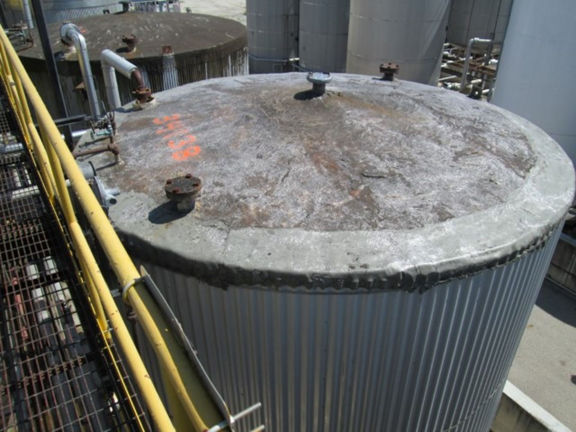 14500 O'Conner storage tank, carbon steel construction, 11'6" diameter x 18'6" straight side, dome - Image 5 of 7