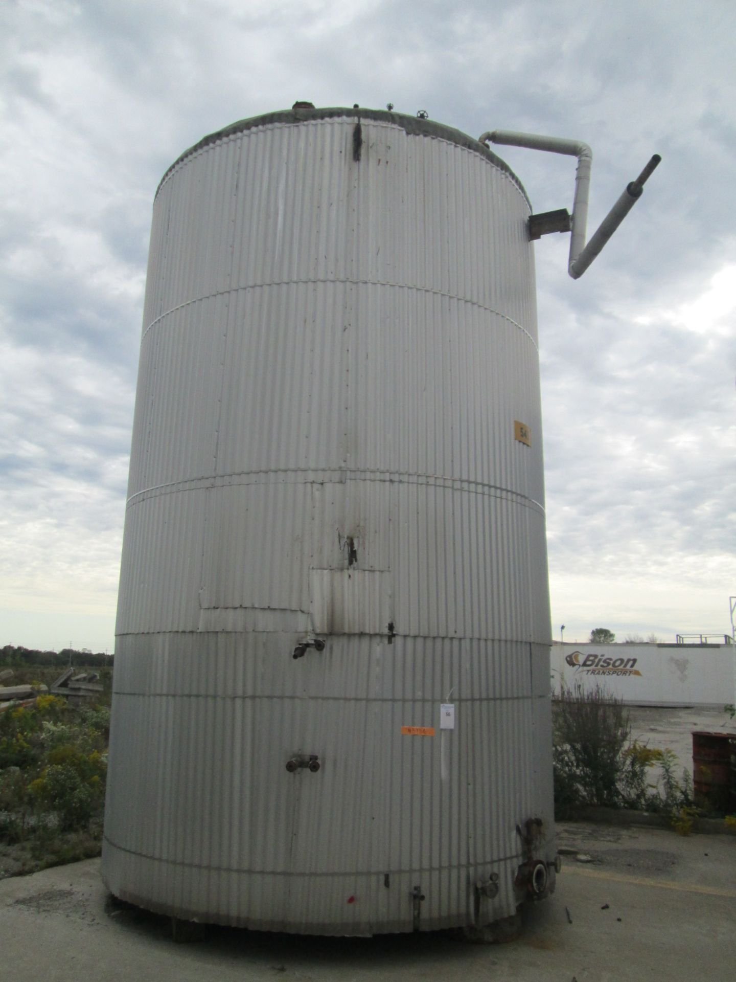 14500 O'Conner storage tank, carbon steel construction, 11'6" diameter x 18'6" straight side, dome - Image 2 of 7