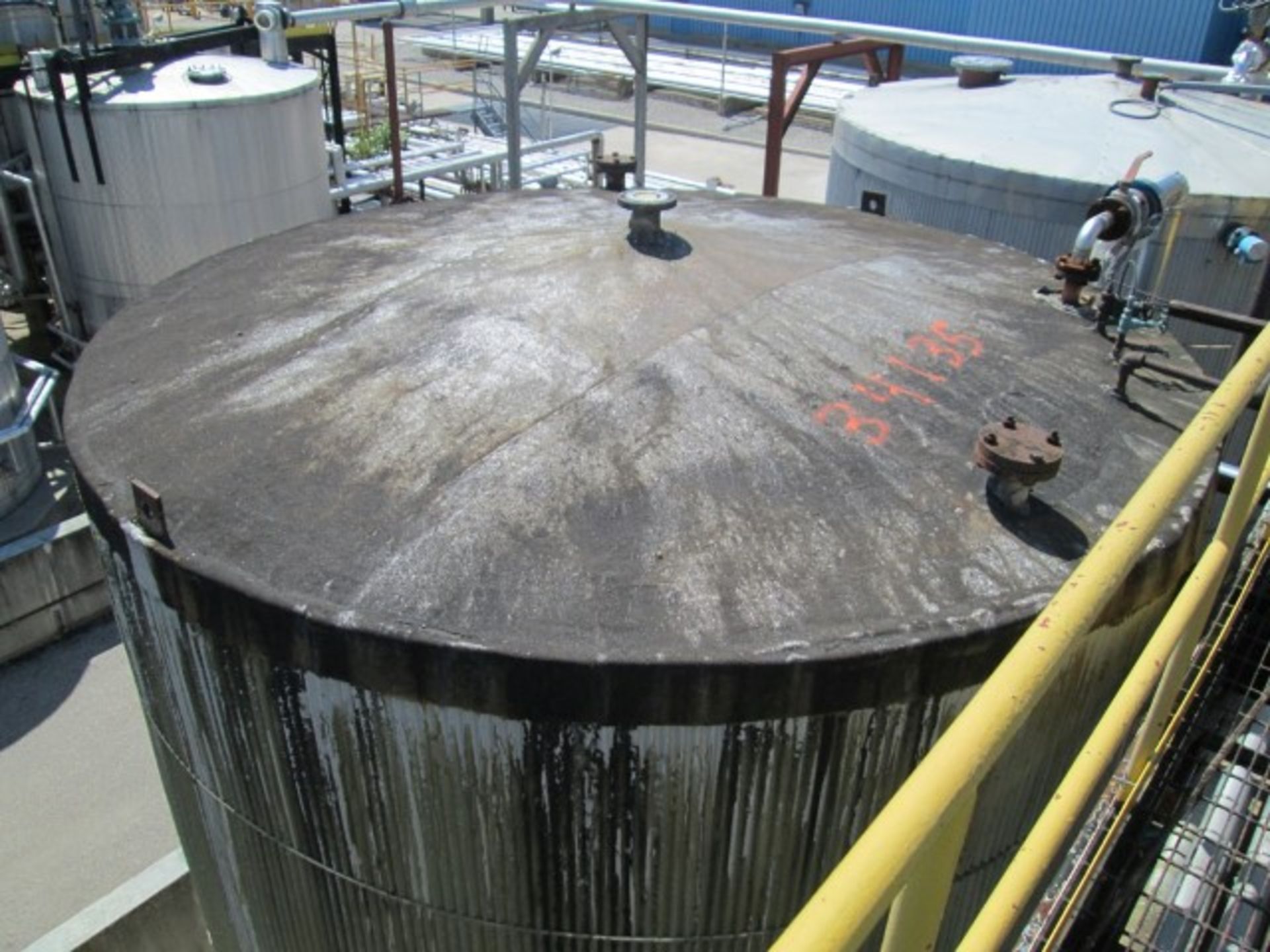 14500 O'Conner storage tank, carbon steel construction, 11'6" diameter x 18'6" straight side, dome - Image 5 of 6