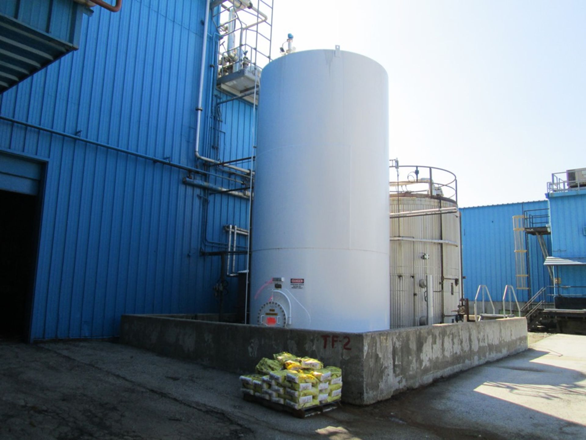 22500 gallon O'Conner storage tank, carbon steel construction, 11'6" diameter x 29' straight side,