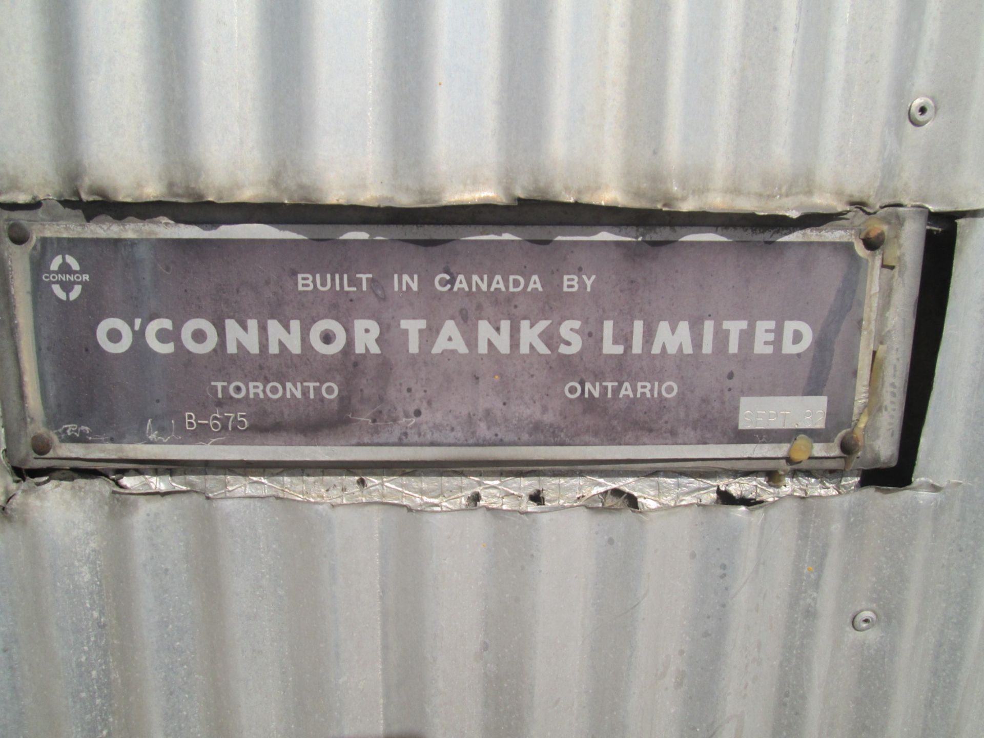 7500 gal O'Conner storage tank, Stainless Steel construction, 9' diameter x 16" straight side, dome - Image 5 of 7