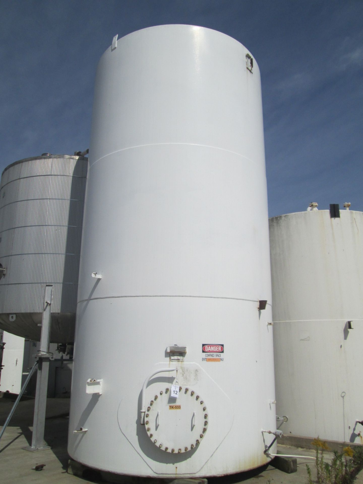 14500 gallon O'Conner storage tank, carbon steel construction, 10'6" diameter x 23' straight side, - Image 6 of 10