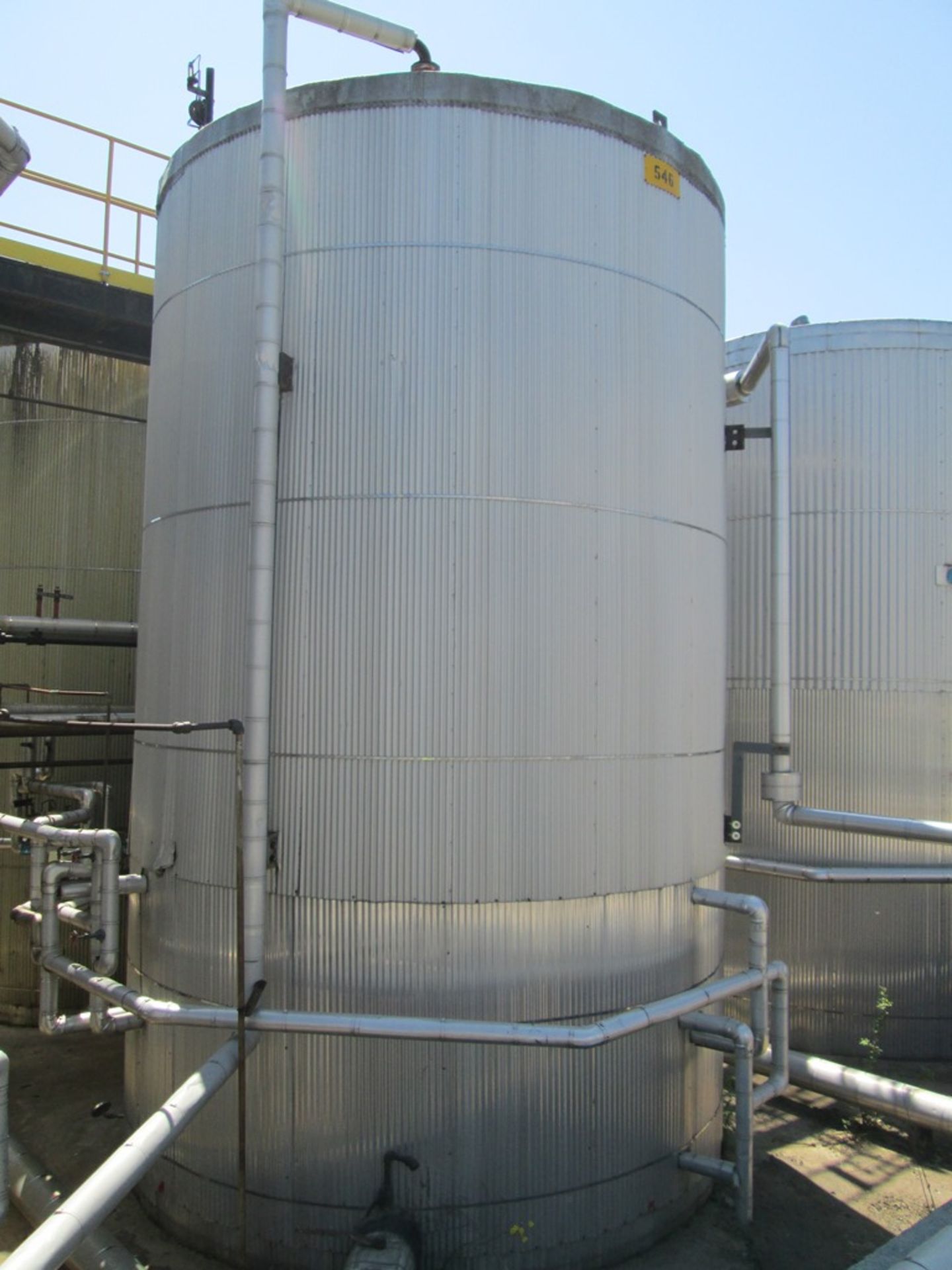 14500 O'Conner storage tank, carbon steel construction, 11'6" diameter x 18'6" straight side, dome