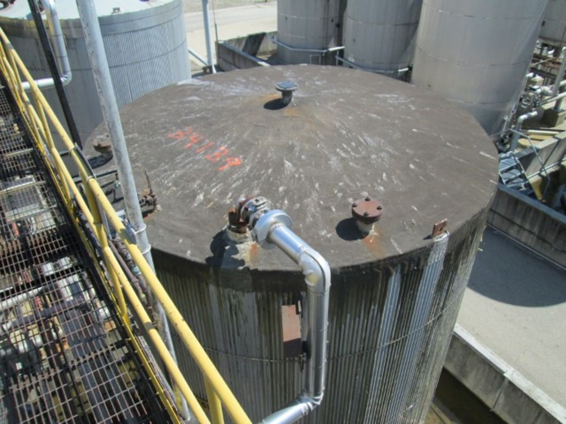 14500 O'Conner storage tank, carbon steel construction, 11'6" diameter x 18'6" straight side, dome - Image 2 of 6