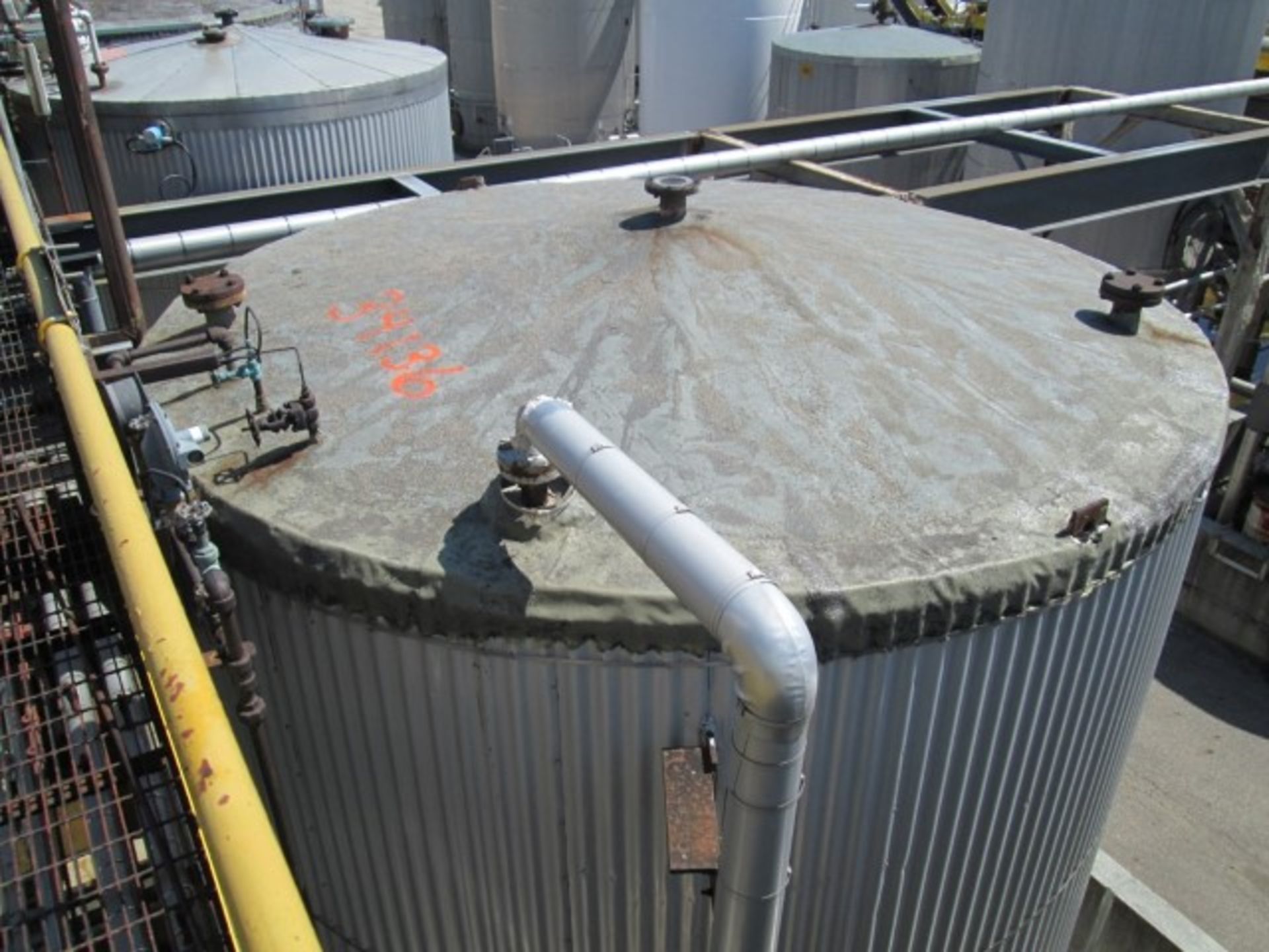 14500 O'Conner storage tank, carbon steel construction, 11'6" diameter x 18'6" straight side, dome - Image 4 of 7