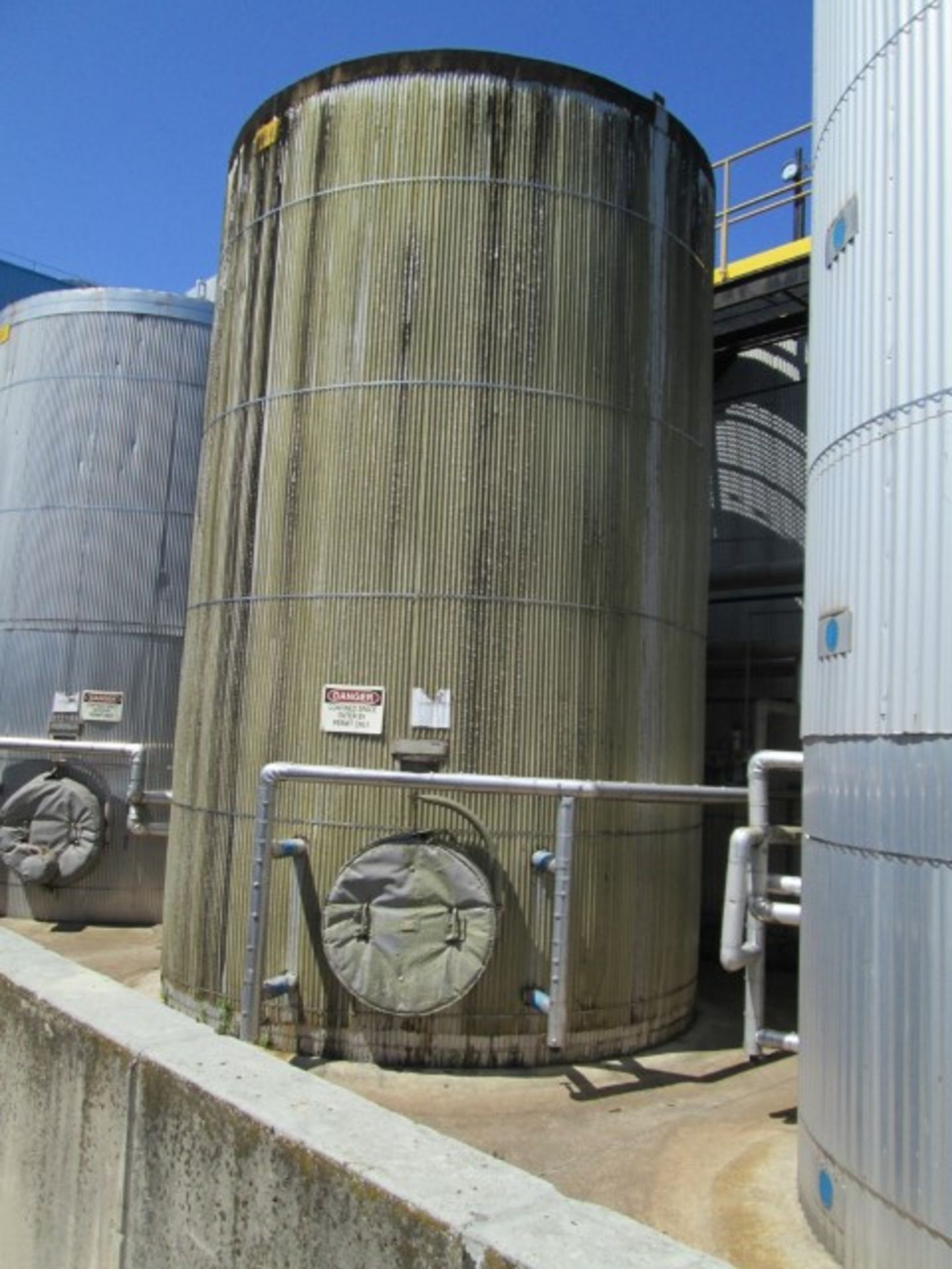 14500 O'Conner storage tank, carbon steel construction, 11'6" diameter x 18'6" straight side, dome