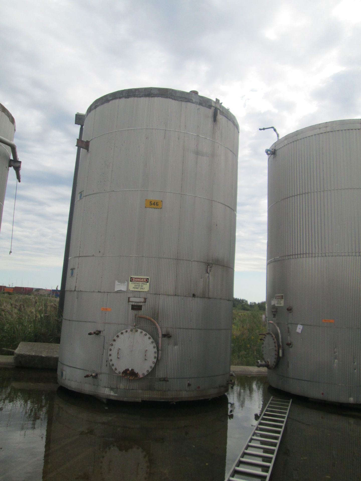 14500 O'Conner storage tank, carbon steel construction, 11'6" diameter x 18'6" straight side, dome - Image 7 of 8