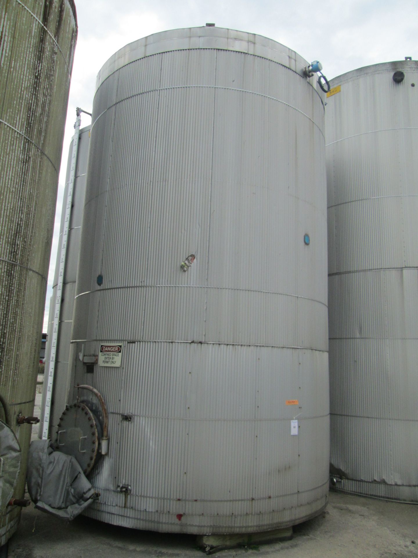 14500 O'Conner storage tank, carbon steel construction, 11'6" diameter x 18'6" straight side, dome