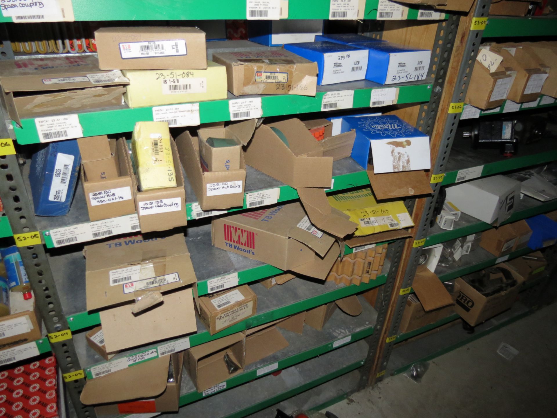 (1) Lot Machine Spare Parts on bolted shelving - Unused Bearing - Chains - electrical boxes etc.. - Image 41 of 43