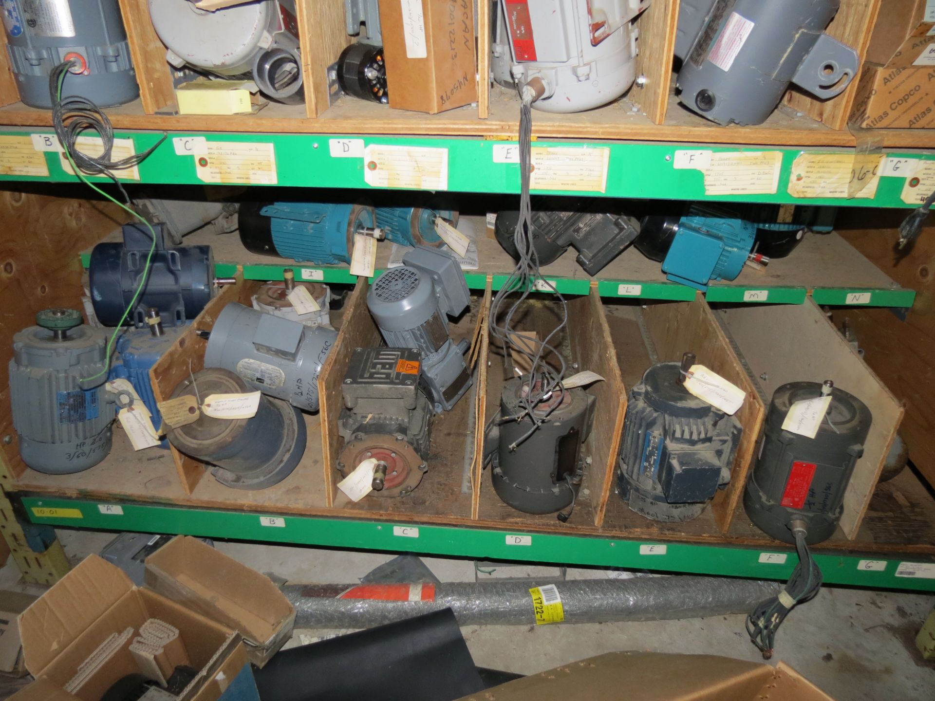 (1) Lot of machine spare parts & electrical components on 4 sections of racking - Image 6 of 15