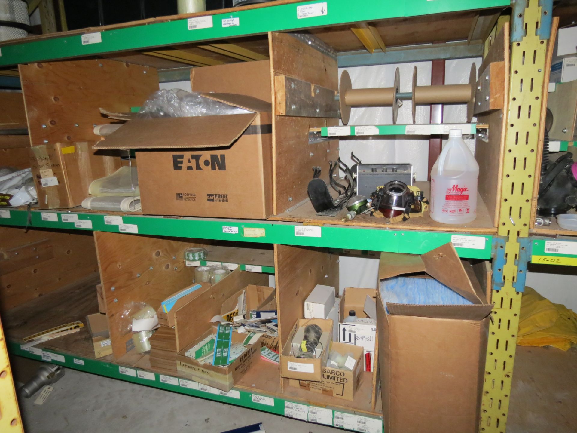 (1) Lot of machine spare parts and supplies on 3 sections of racking - Image 11 of 17