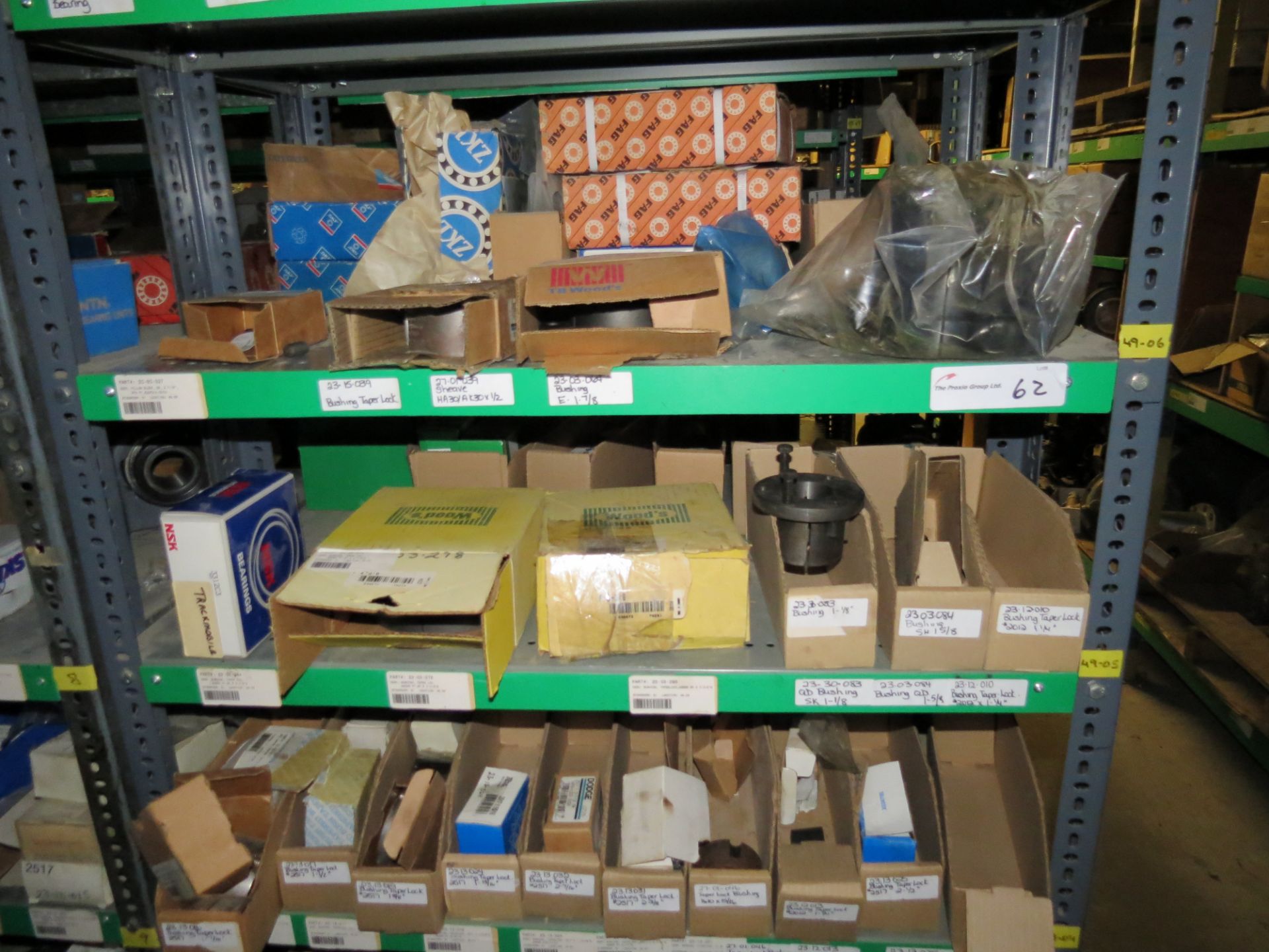 (1) Lot Machine Spare Parts on bolted shelving - Unused Bearing - Chains - electrical boxes etc.. - Image 23 of 43