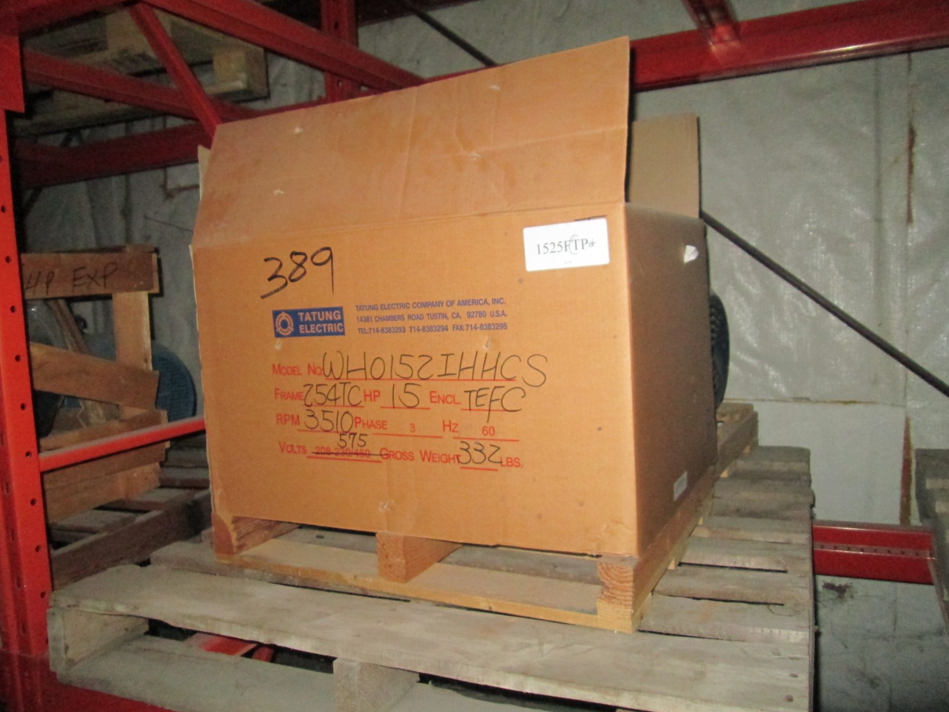 15 HP Tatung Electric Motor - Unused in Box - Image 2 of 3